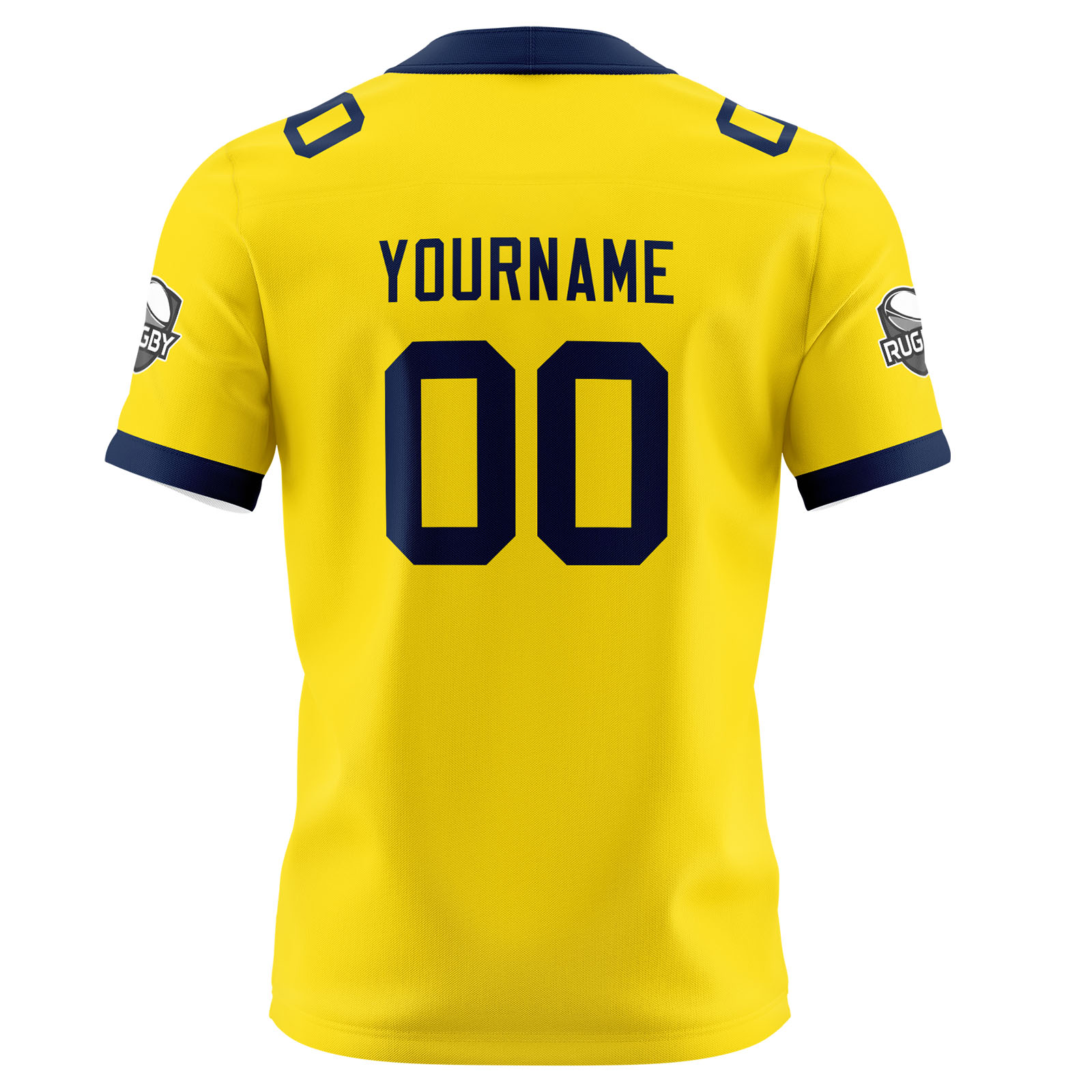 Custom Yellow Navy Football Jersey Personalized Football Shirts for Men Printed Team Name Number Logo