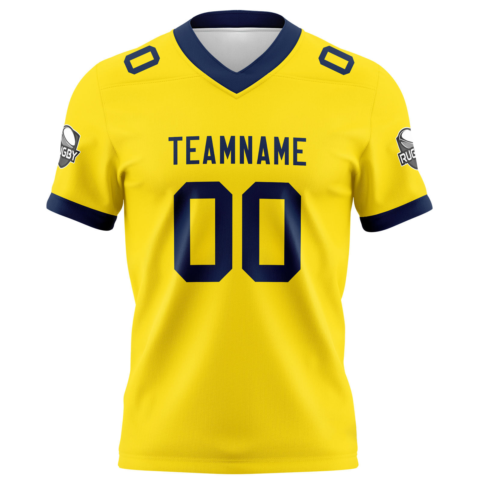 Custom Yellow Navy Football Jersey Personalized Football Shirts for Men Printed Team Name Number Logo