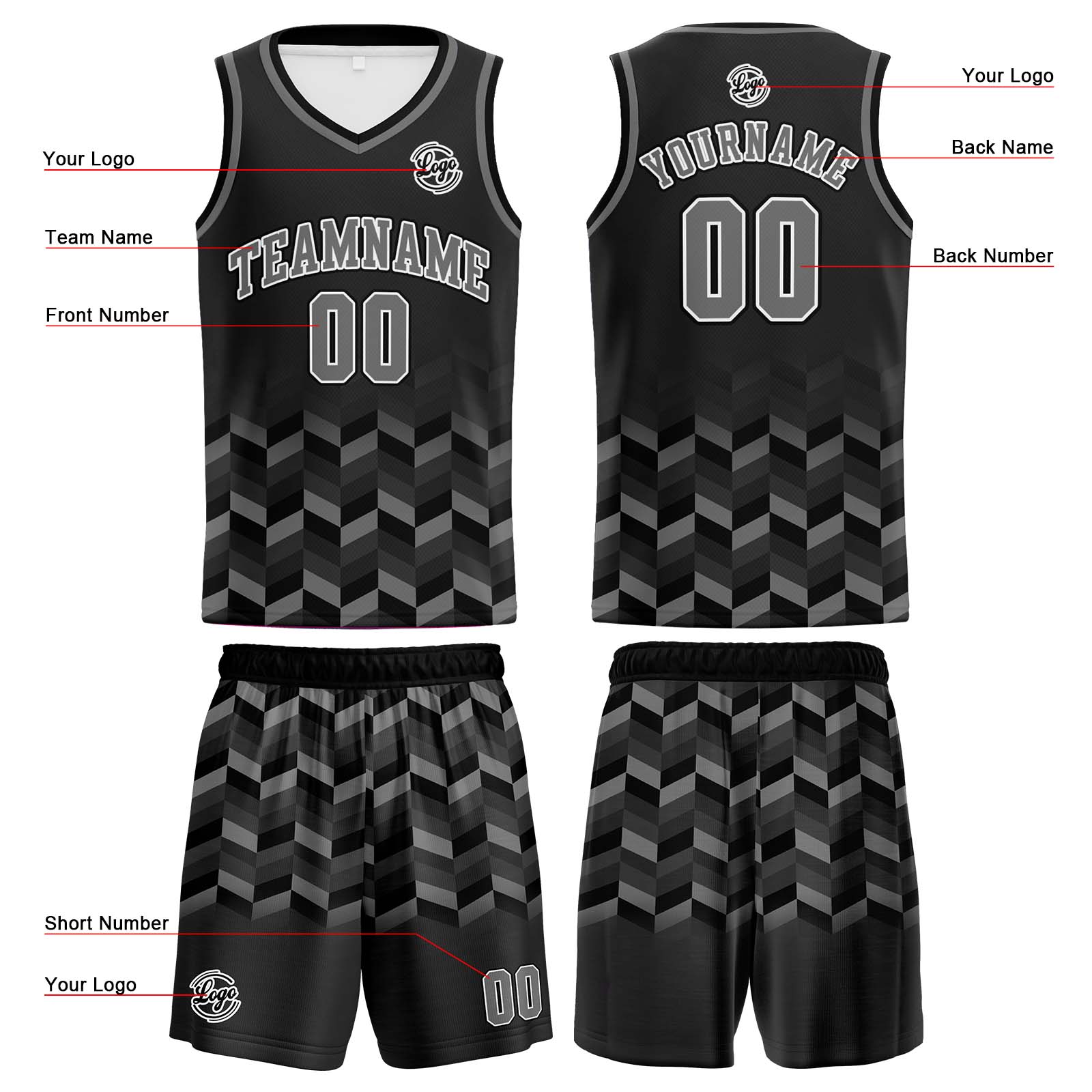 Custom Drak Grey Basketball Jerseys Personalized Jersey Printed Men Women Team Jerseys Shorts with Name Logo and Number