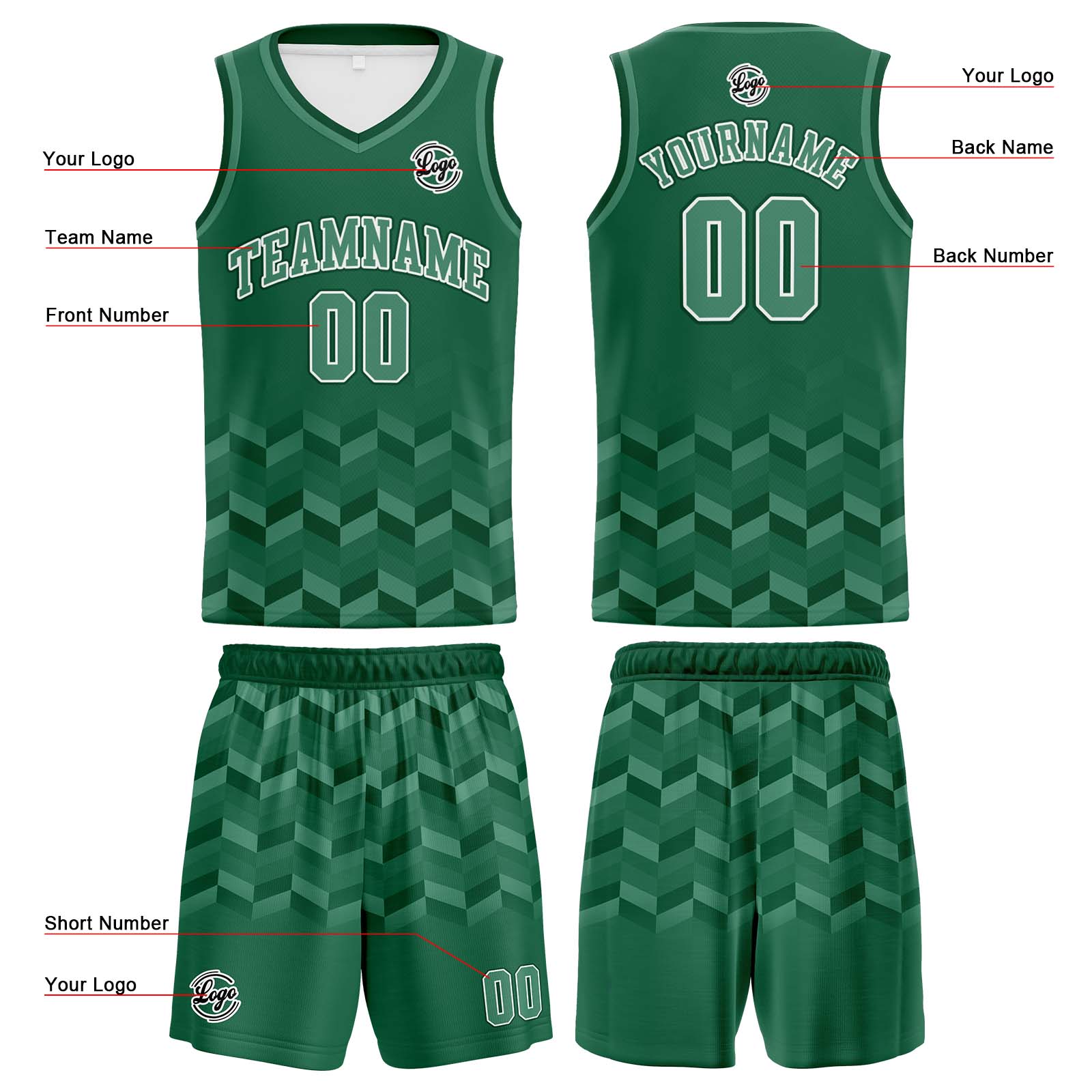 Custom Green Basketball Jerseys Personalized Jersey Printed Men Women Team Jerseys Shorts with Name Logo and Number