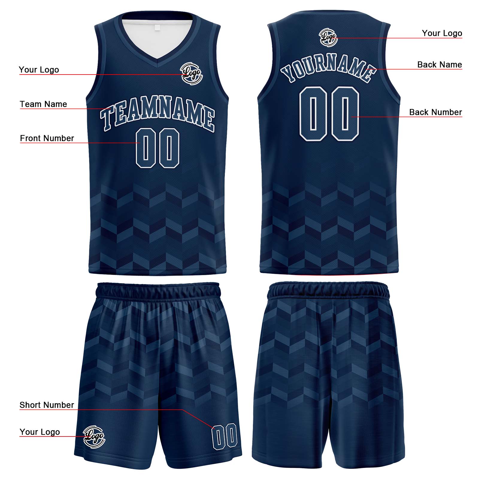 Custom Navy Basketball Jerseys Personalized Jersey Printed Men Women Team Jerseys Shorts with Name Logo and Number