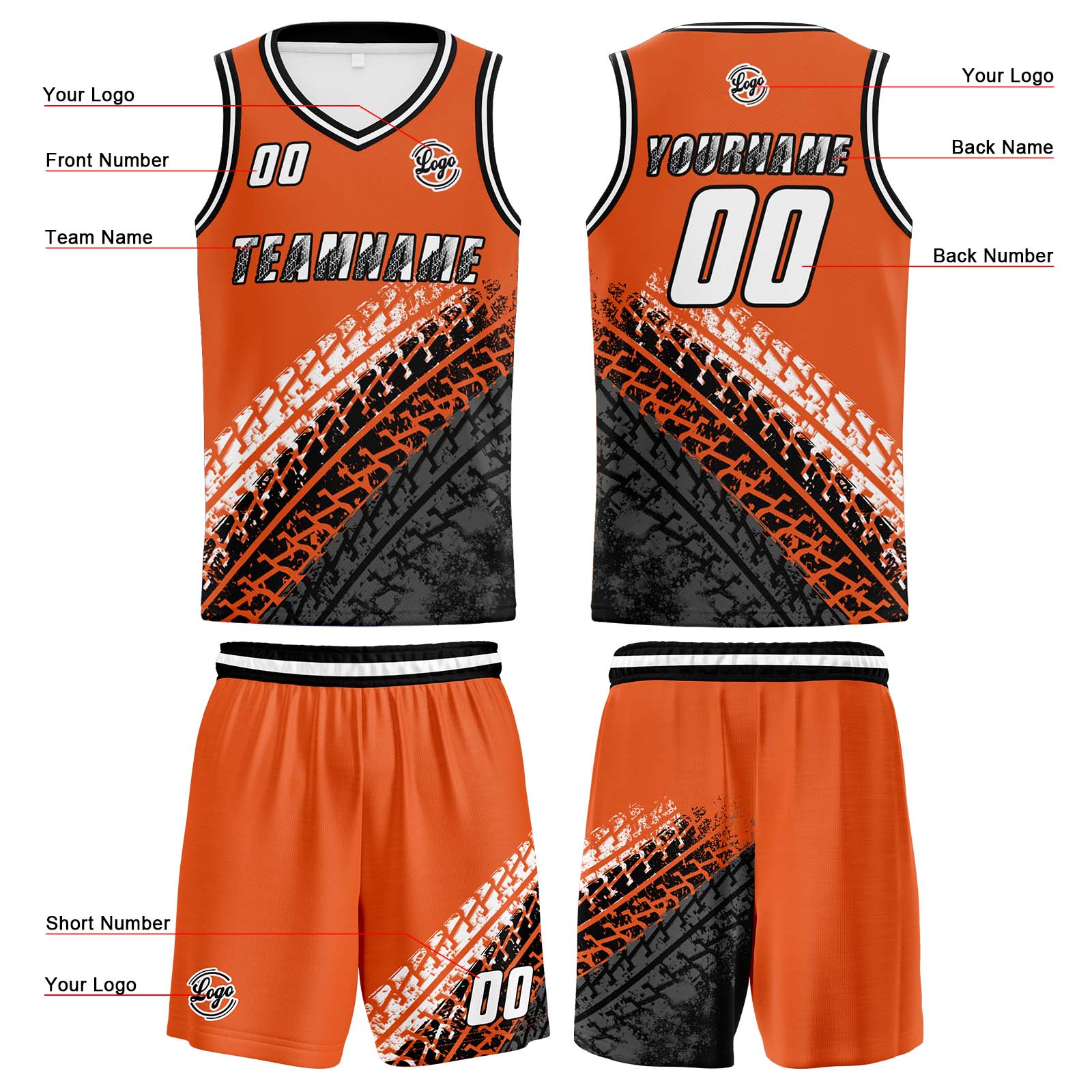 Custom Orange Basketball Jerseys Personalized Jersey Printed Men Women Team Jerseys Shorts with Name Logo and Number