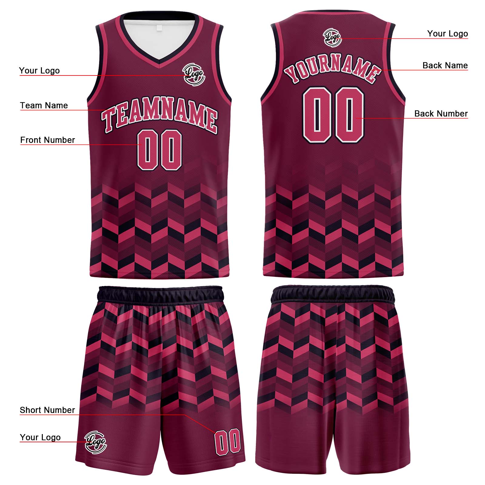 Custom Plum Red Basketball Jerseys Personalized Jersey Printed Men Women Team Jerseys Shorts with Name Logo and Number