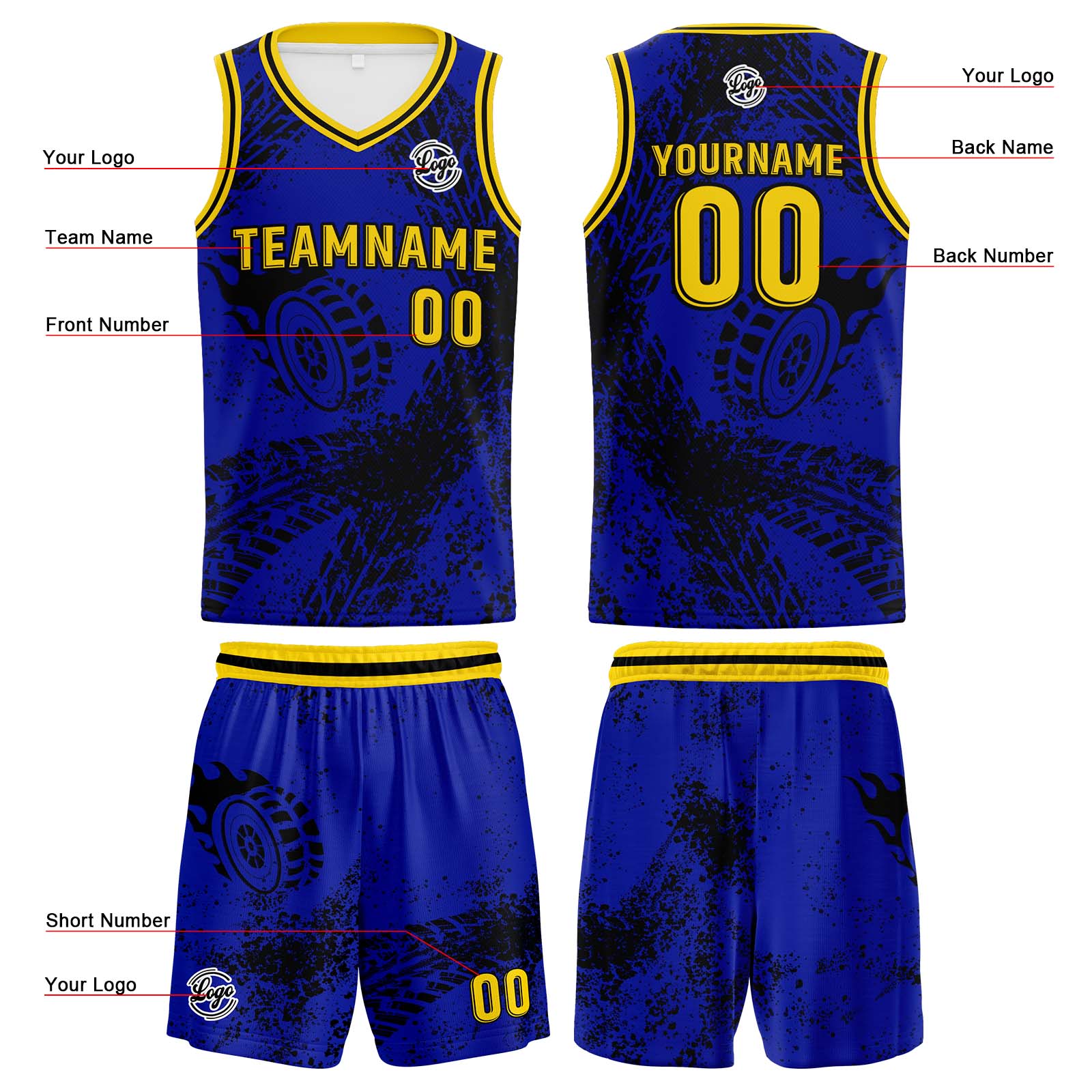 Custom Royal Basketball Jerseys Personalized Jersey Printed Men Women Team Jerseys Shorts with Name Logo and Number