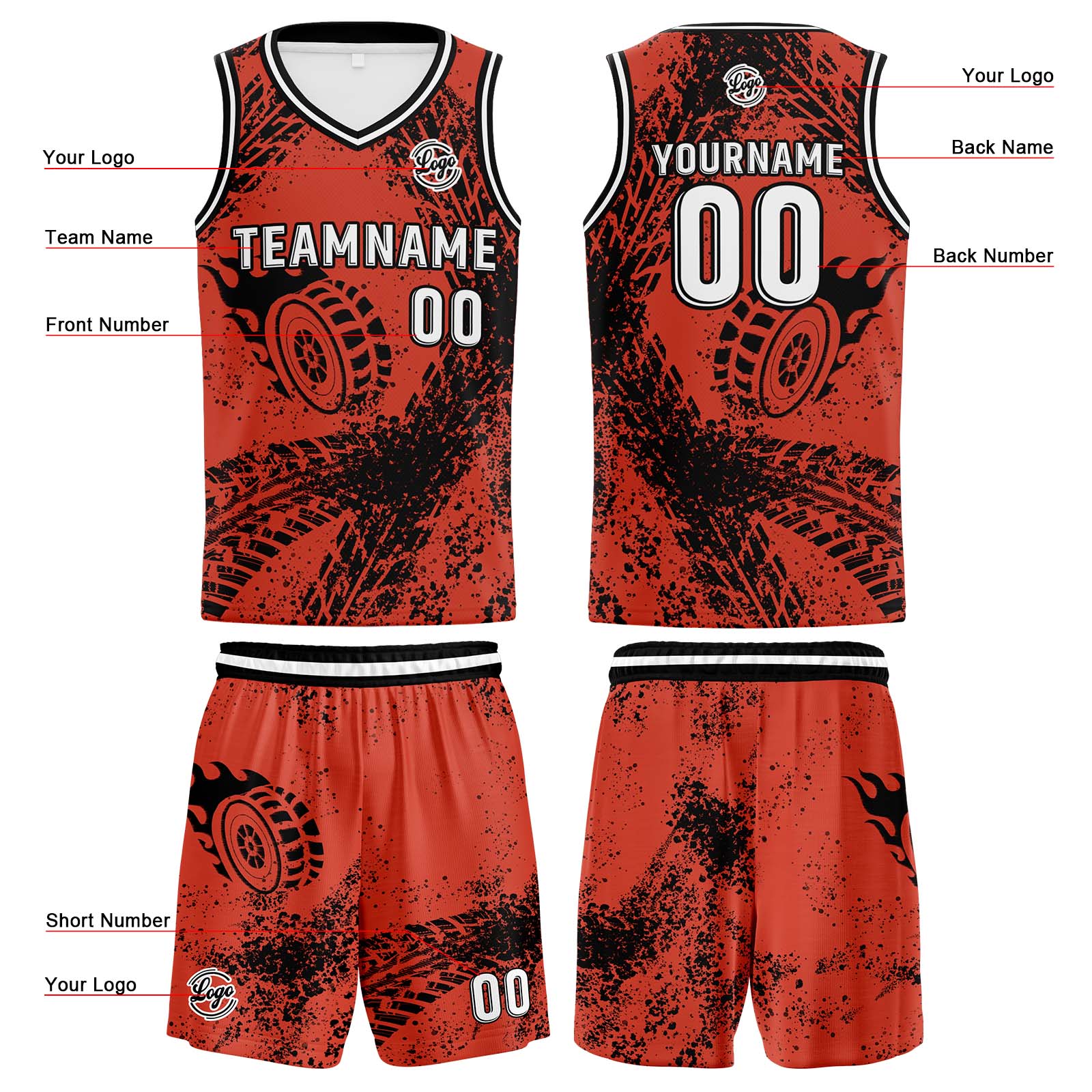 Custom Vermilion Basketball Jerseys Personalized Jersey Printed Men Women Team Jerseys Shorts with Name Logo and Number