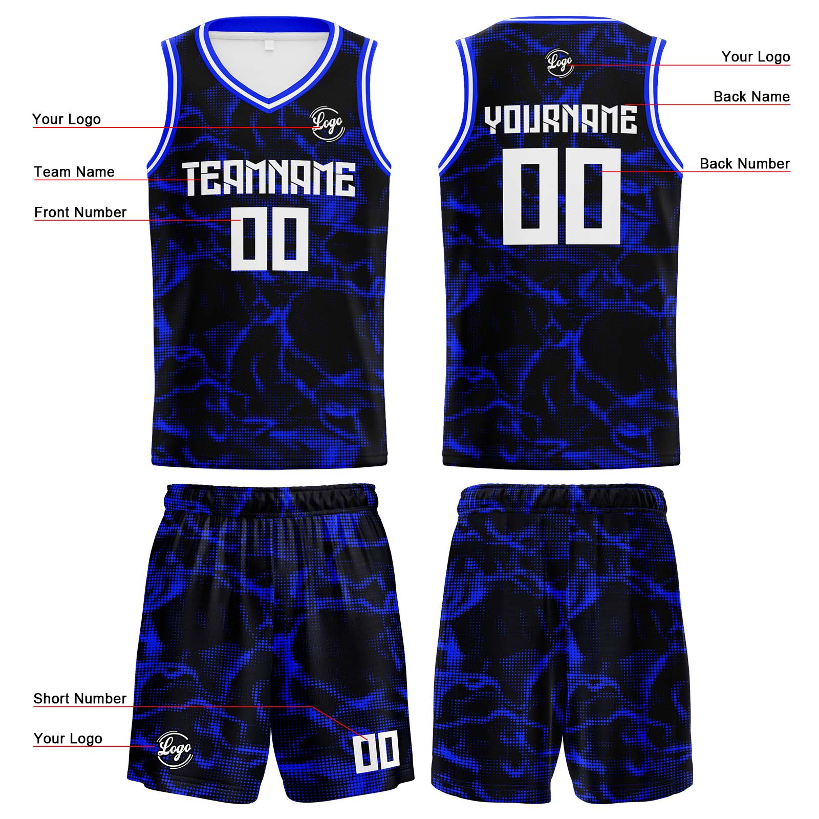 Custom Navy Royal Basketball Jerseys Personalized Jersey Printed Men Women Team Jerseys Shorts with Name Logo and Number