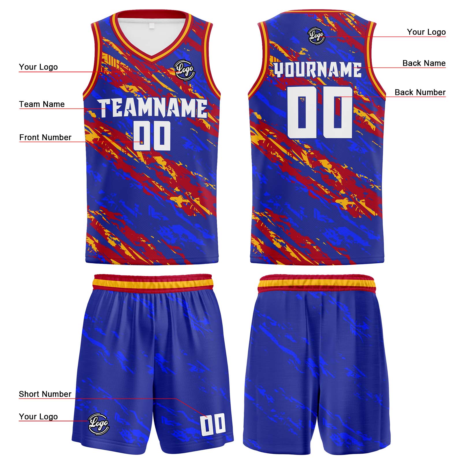 Custom Royal Red Basketball Jerseys Personalized Jersey Printed Men Women Team Jerseys Shorts with Name Logo and Number