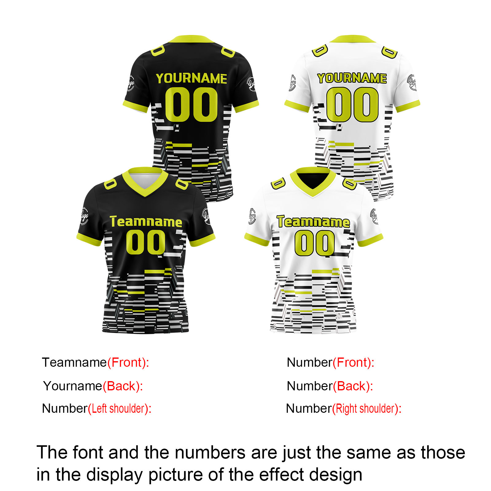 Custom Black White Green Reversible Football Jersey Personalized Gradient Football Shirts for Men Printed Team Name Number Logo