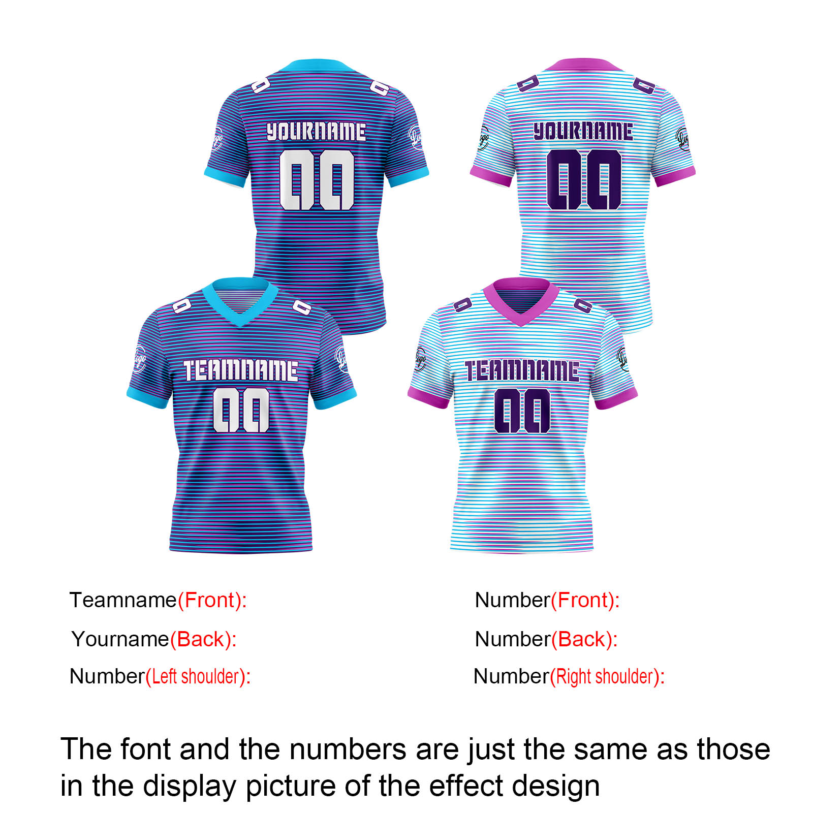 Custom Blue Rose Reversible Football Jersey Personalized Gradient Football Shirts for Men Printed Team Name Number Logo