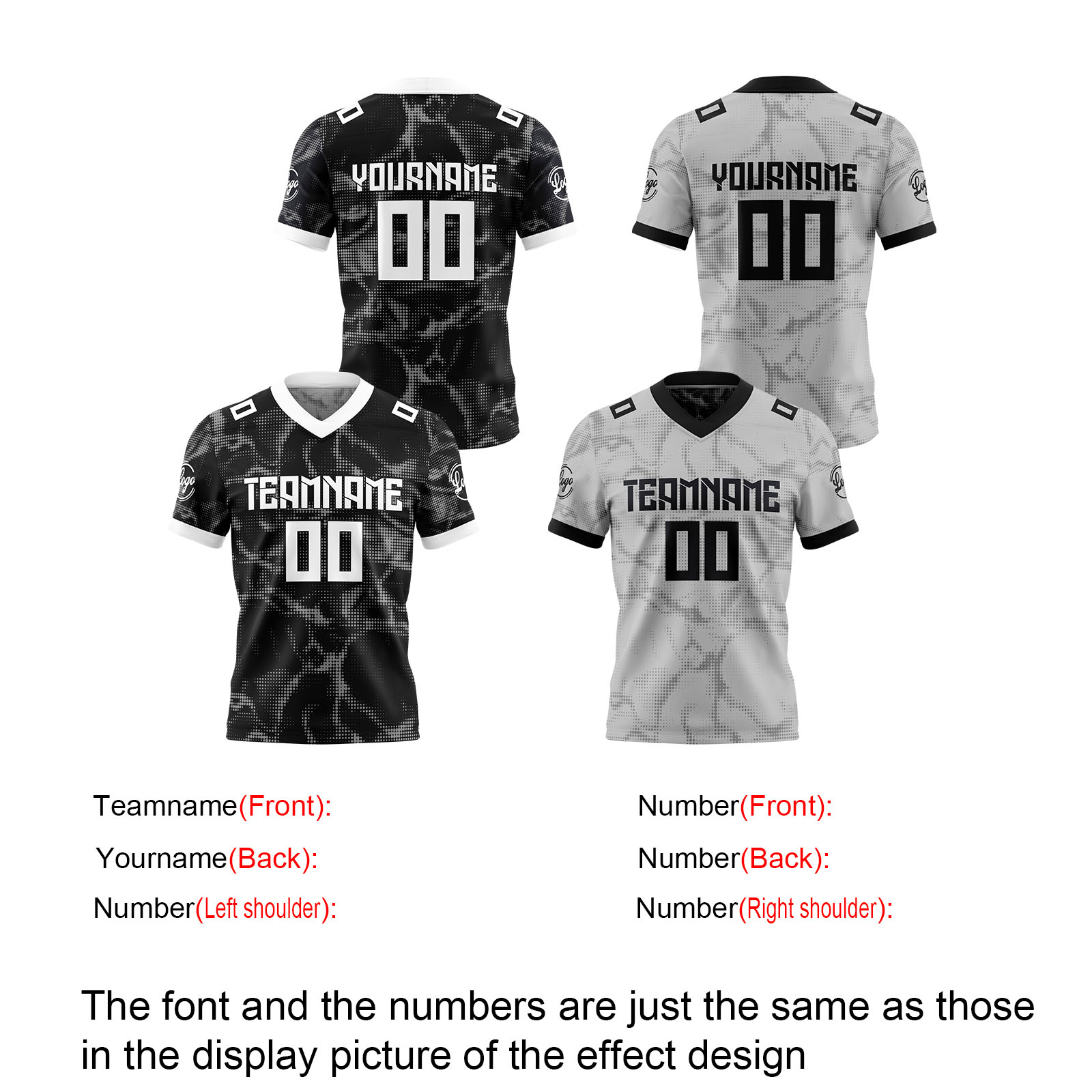Custom Ash Reversible Football Jersey Personalized Gradient Football Shirts for Men Printed Team Name Number Logo