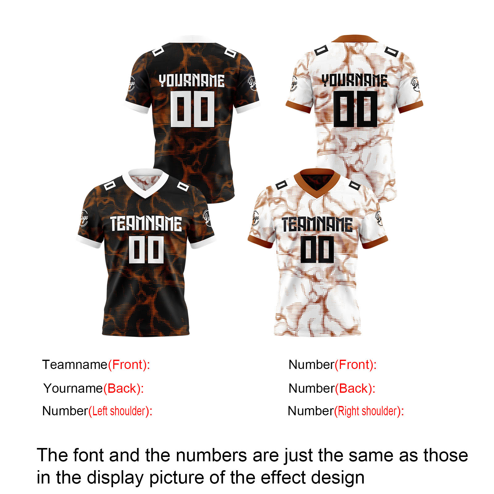 Custom Brown Reversible Football Jersey Personalized Gradient Football Shirts for Men Printed Team Name Number Logo