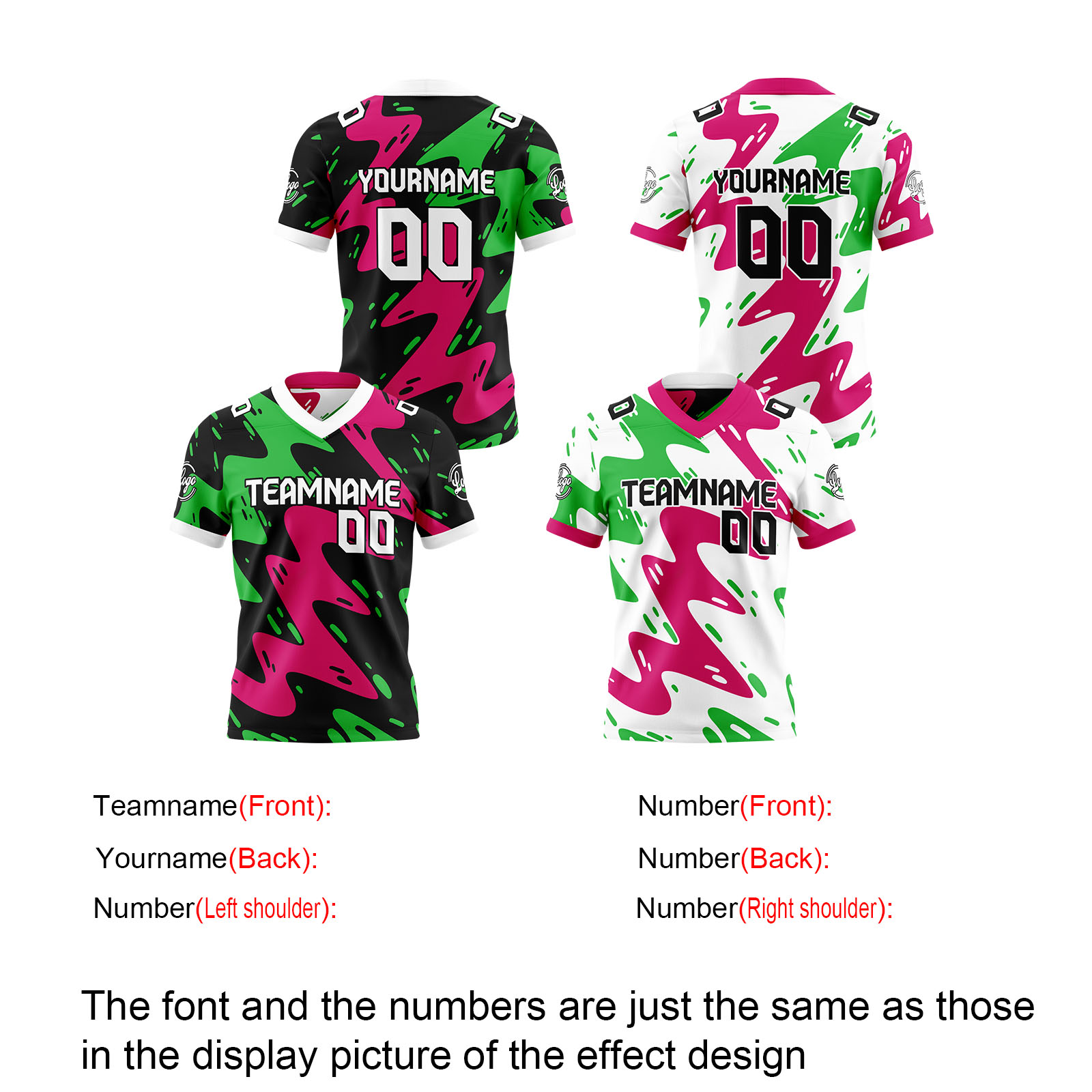 Custom Black Rose Reversible Football Jersey Personalized Gradient Football Shirts for Men Printed Team Name Number Logo