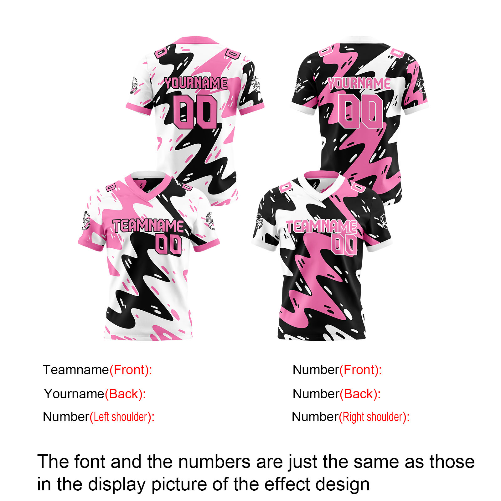 Custom Pink White Reversible Football Jersey Personalized Gradient Football Shirts for Men Printed Team Name Number Logo