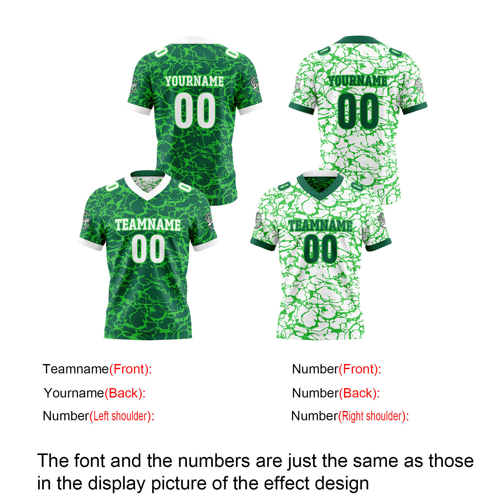 Custom White Green Reversible Football Jersey Personalized Gradient Football Shirts for Men Printed Team Name Number Logo