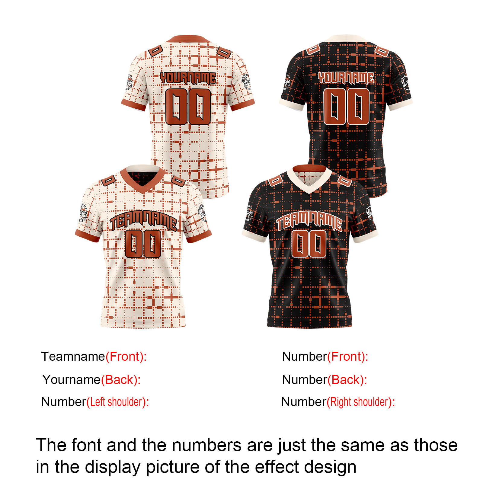 Custom Black Brown Reversible Football Jersey Personalized Gradient Football Shirts for Men Printed Team Name Number Logo