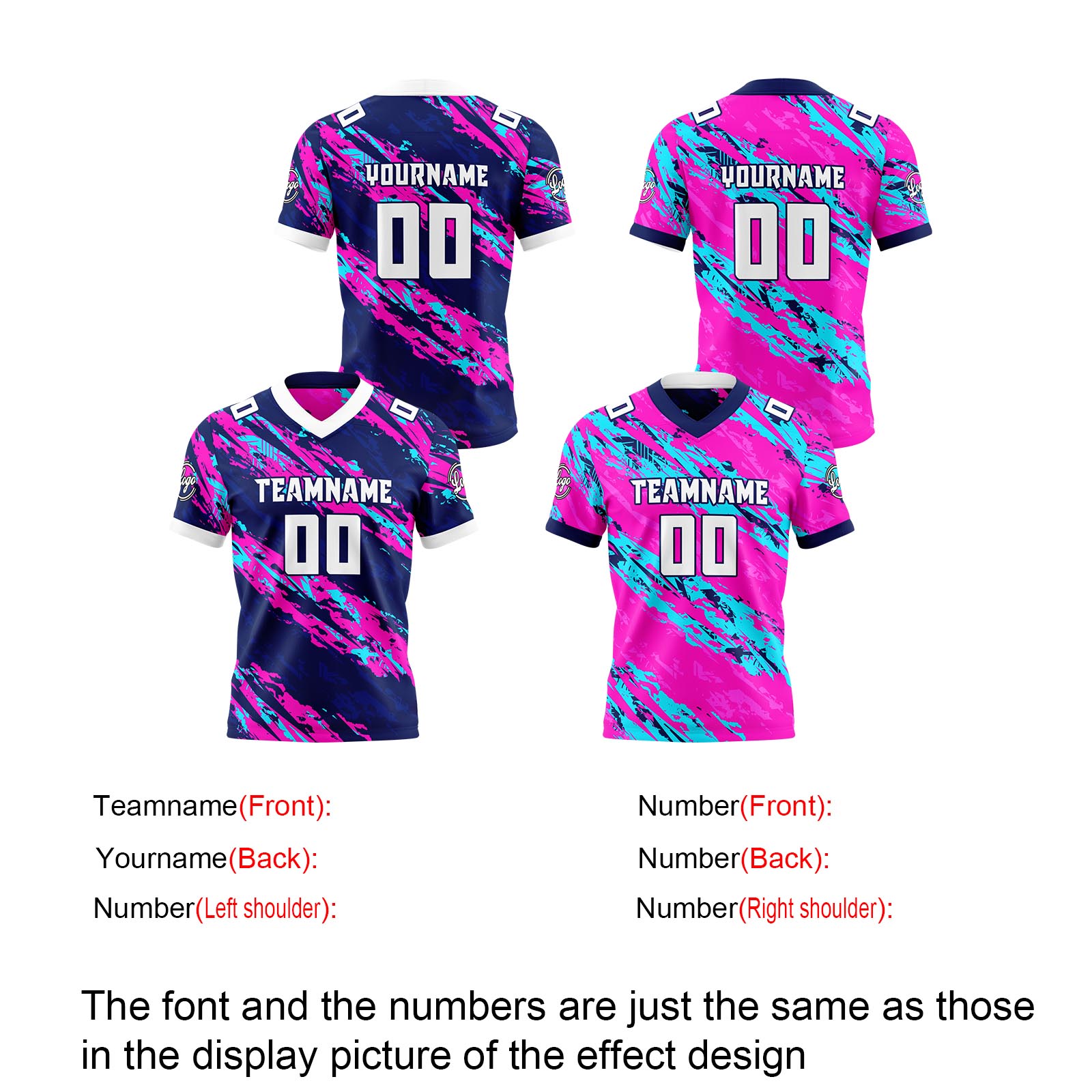 Custom Purple Pink Reversible Football Jersey Personalized Gradient Football Shirts for Men Printed Team Name Number Logo