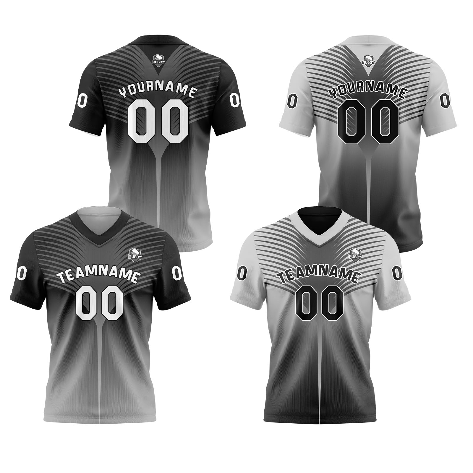 Custom Black Grey Reversible Football Jersey Personalized Gradient Football Shirts for Men Printed Team Name Number Logo