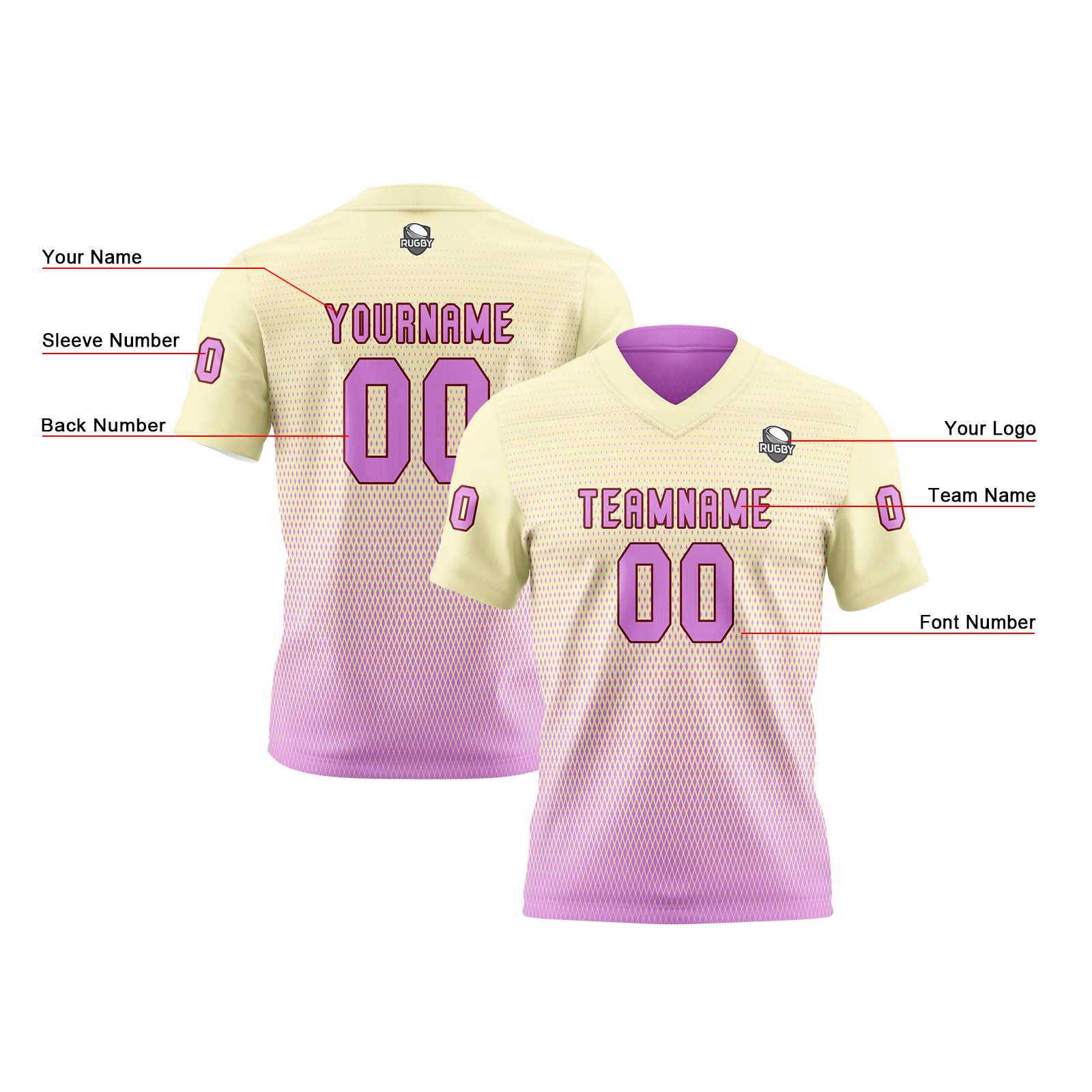 Custom Cream Pastel Purple Reversible Football Jersey Personalized Gradient Football Shirts for Men Printed Team Name Number Logo