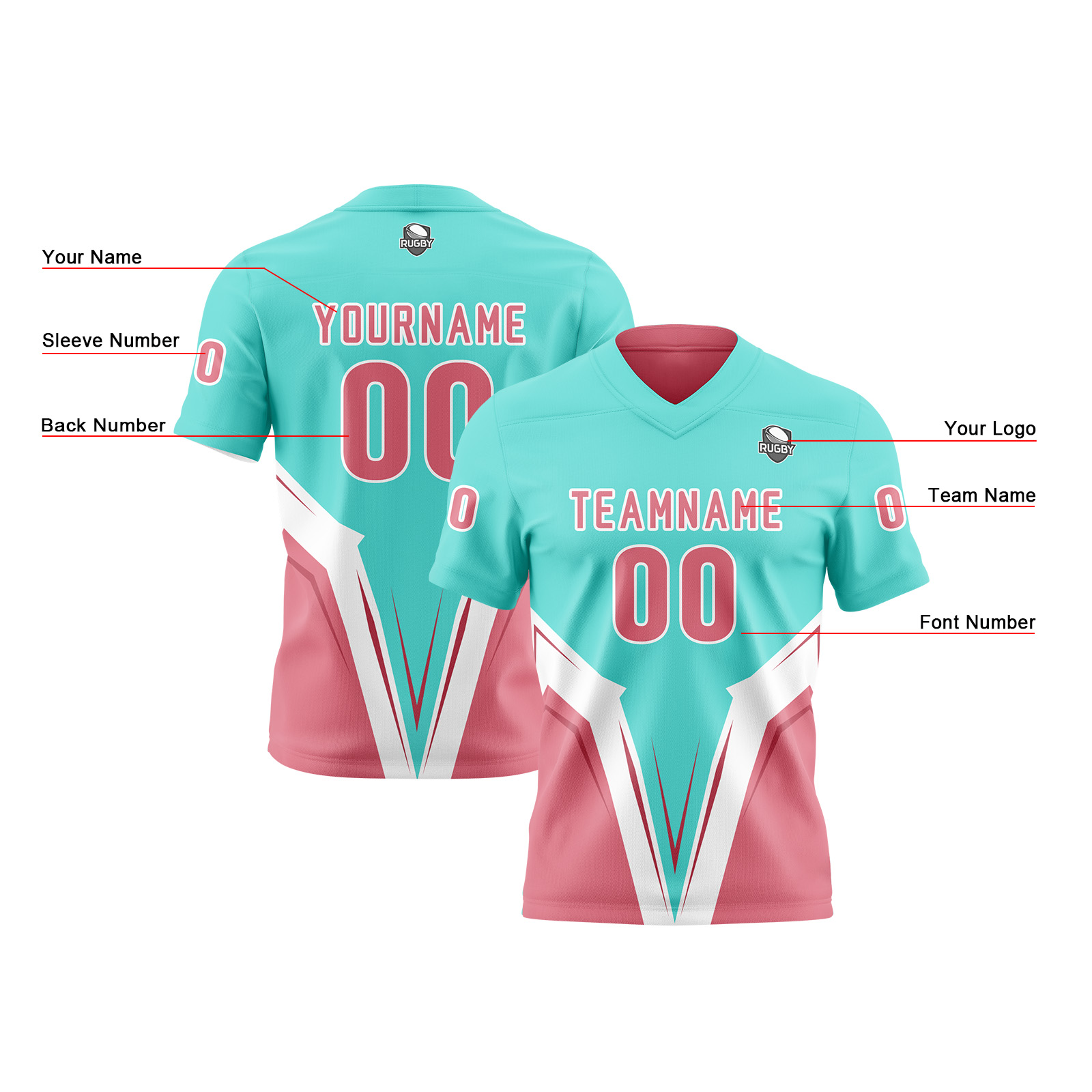 Custom Pink Cyan Reversible Football Jersey Personalized Gradient Football Shirts for Men Printed Team Name Number Logo