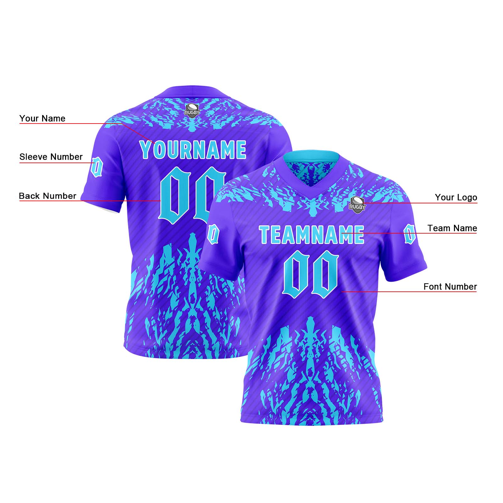 Custom Dark Purple Blue Reversible Football Jersey Personalized Gradient Football Shirts for Men Printed Team Name Number Logo