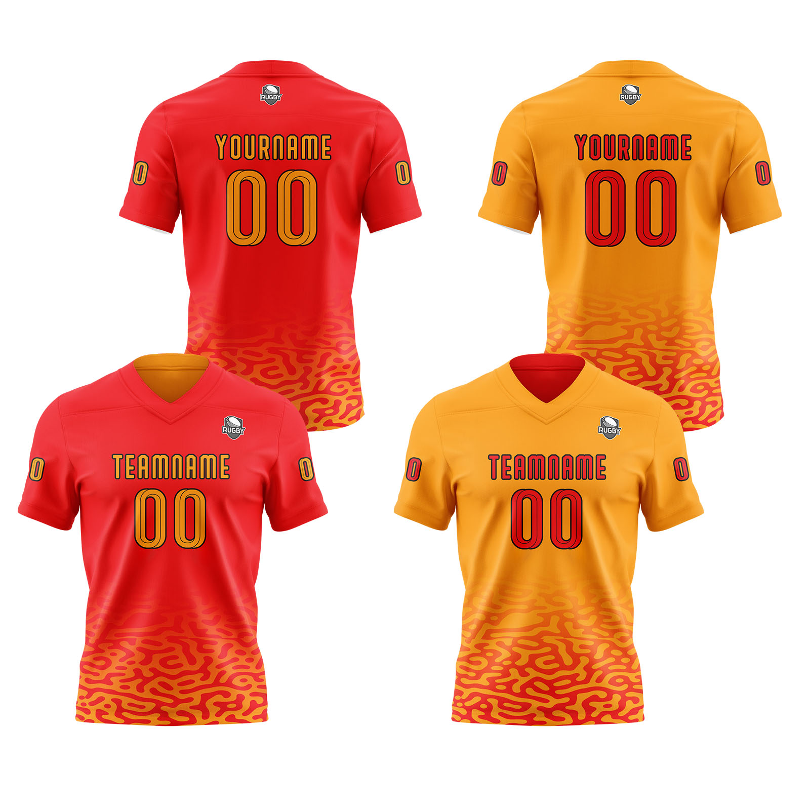 Custom Red Orange Reversible Football Jersey Personalized Gradient Football Shirts for Men Printed Team Name Number Logo
