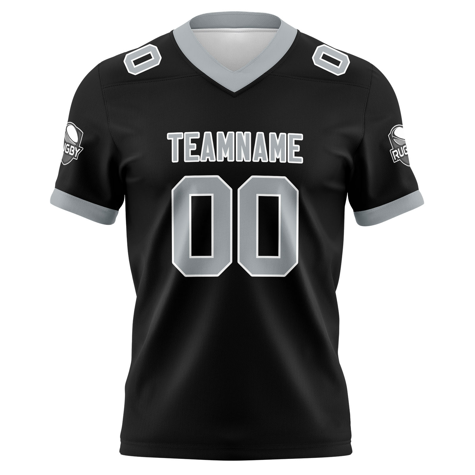 Custom Black Grey Football Jersey Personalized Football Shirts for Men Printed Team Name Number Logo