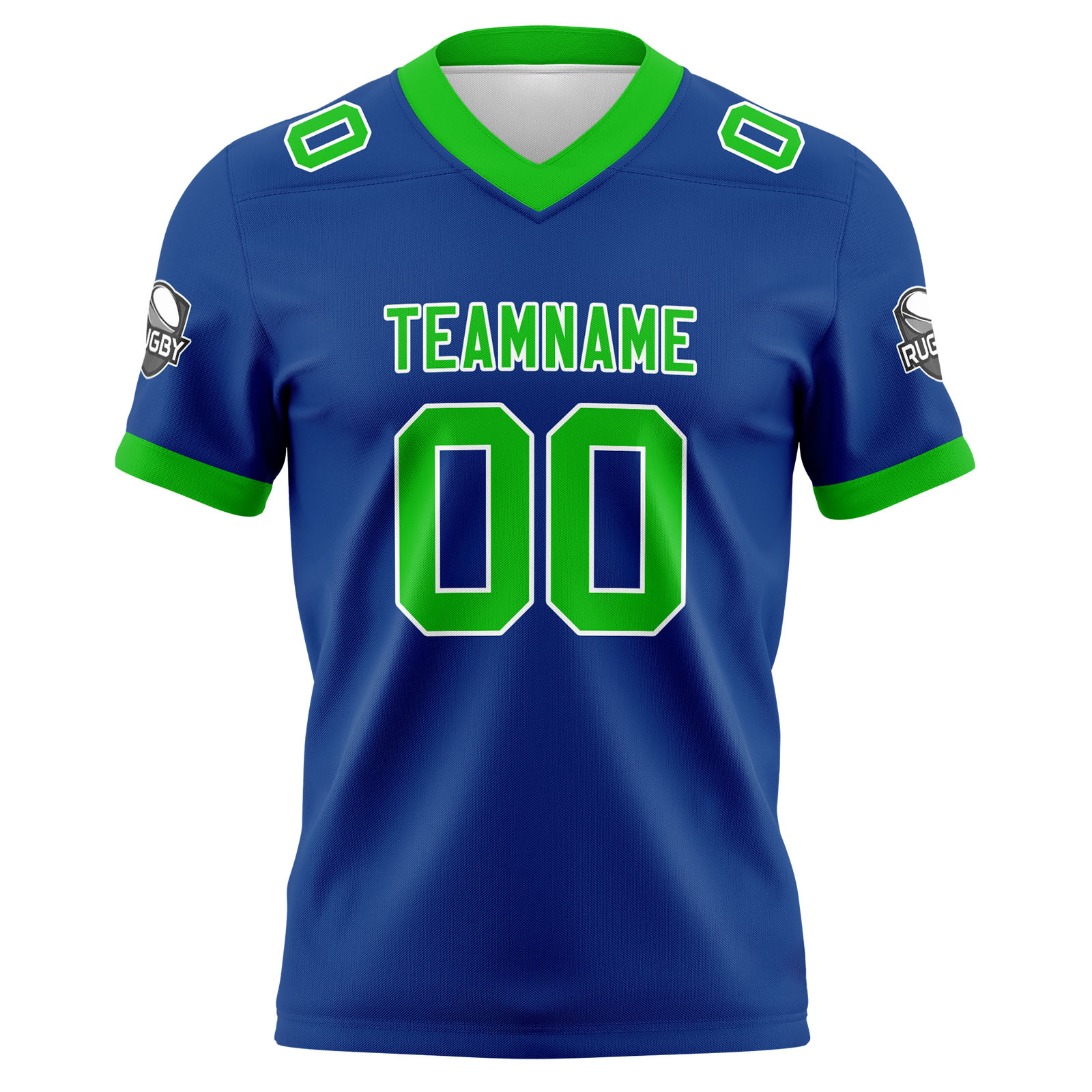 Custom Blue Green Football Jersey Personalized Football Shirts for Men Printed Team Name Number Logo