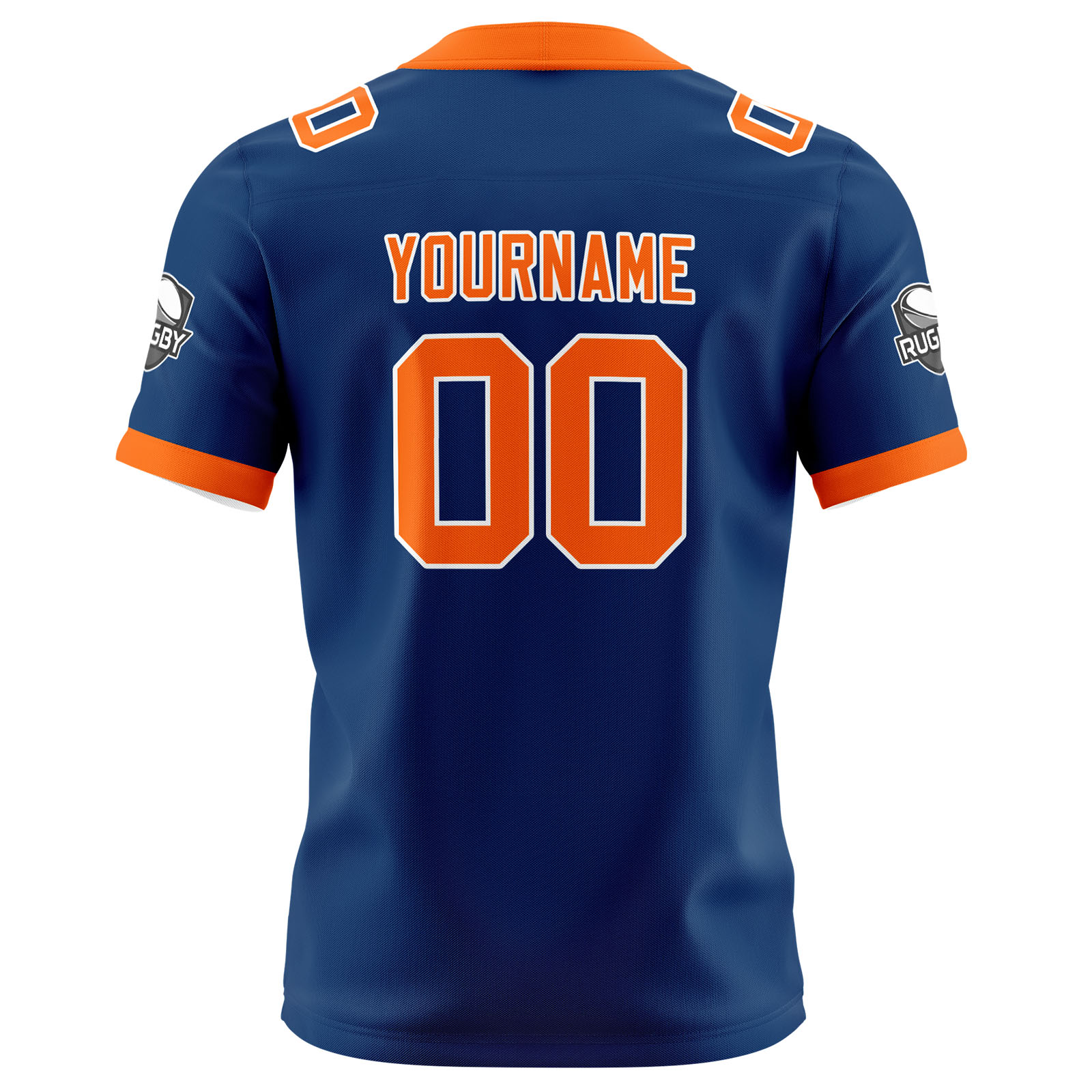 Custom Blue Orange Football Jersey Personalized Football Shirts for Men Printed Team Name Number Logo