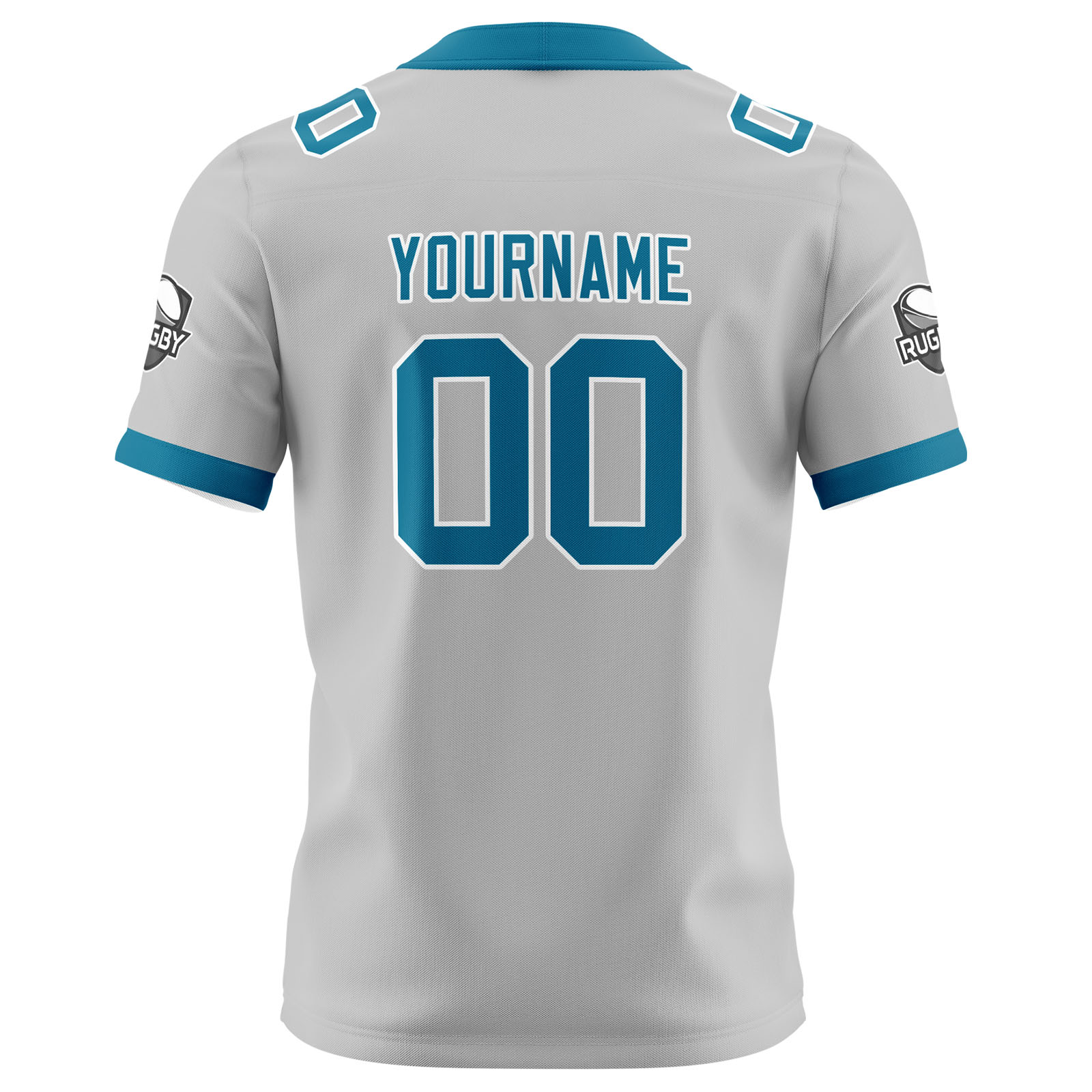 Custom Grey Blue Football Jersey Personalized Football Shirts for Men Printed Team Name Number Logo
