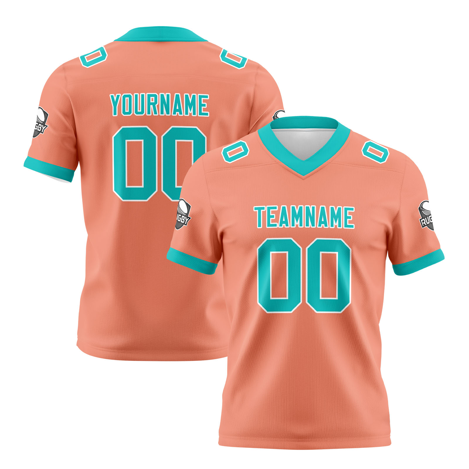 Custom Pink Cyan Football Jersey Personalized Football Shirts for Men Printed Team Name Number Logo