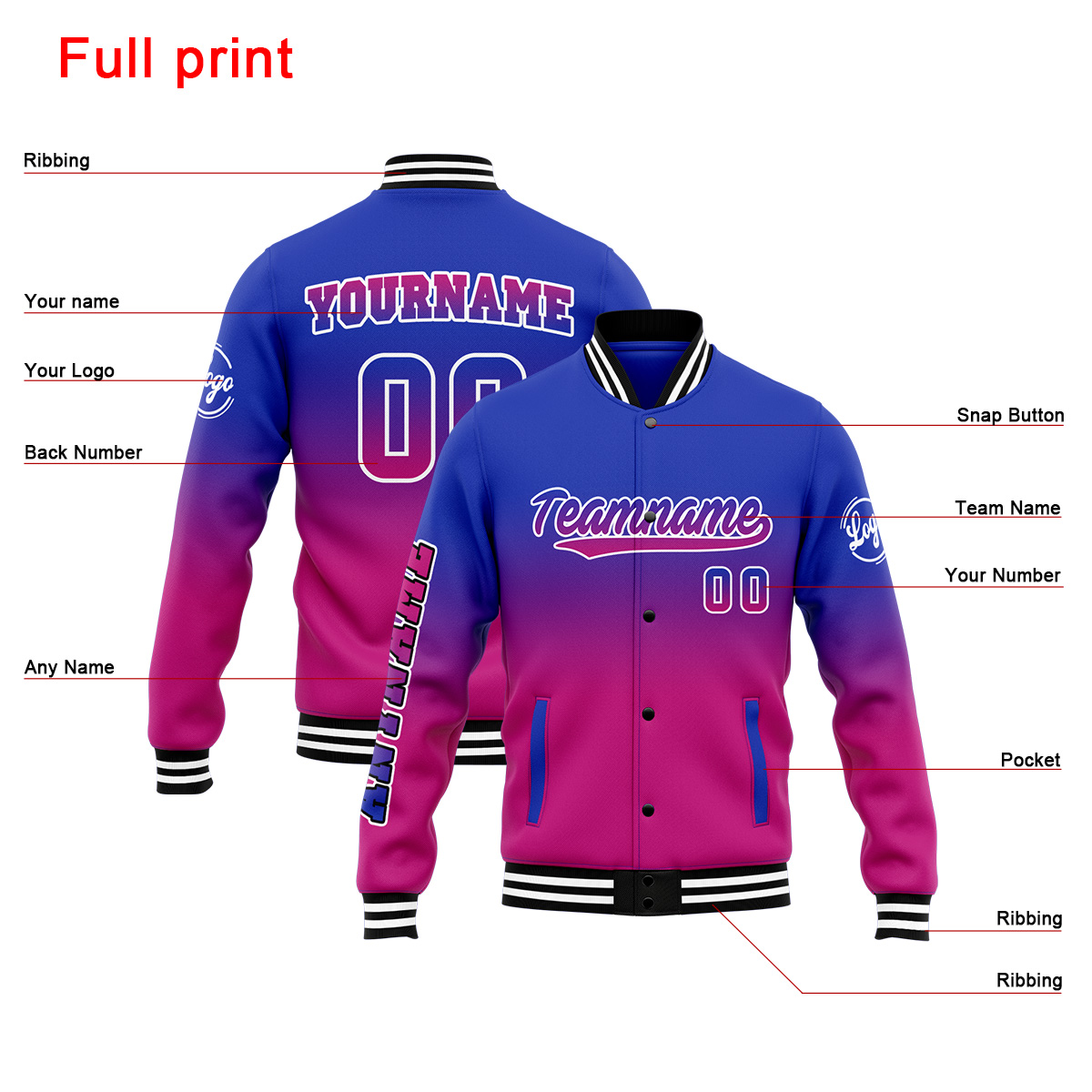 Custom Royal&Rose Varsity Jacket for Men Women and Youth with Personalized Letterman Jacket 