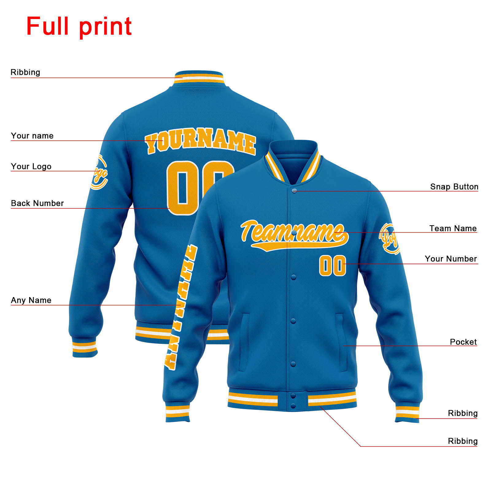 Custom Blue Orange Varsity Jacket for Men Women and Youth with Personalized Letterman Jacket 