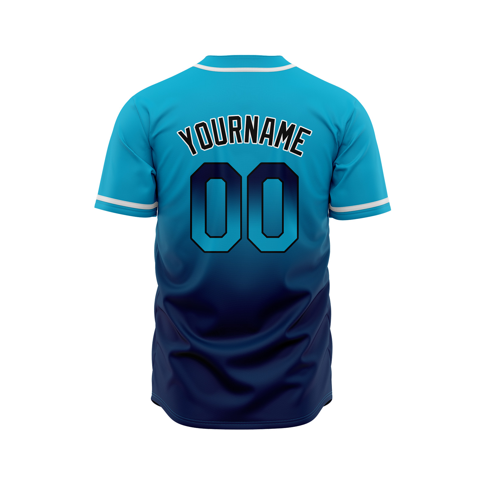 Custom Aqua&Dark Blue Gradient Baseball Jerseys Personalized Name Number Logo