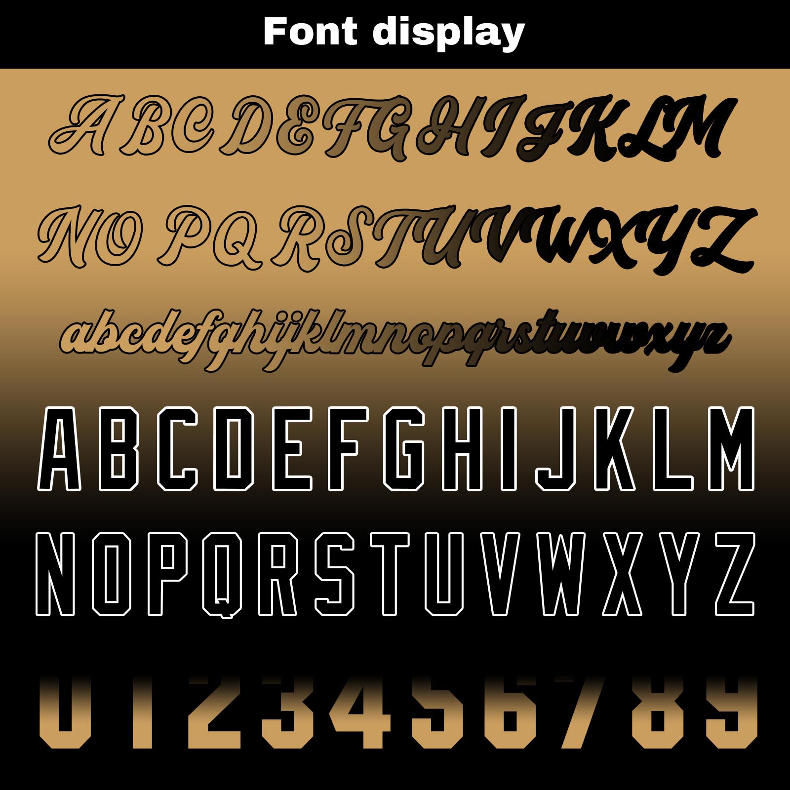 Custom Gold&Black Gradient Baseball Jerseys Personalized Name Number Logo