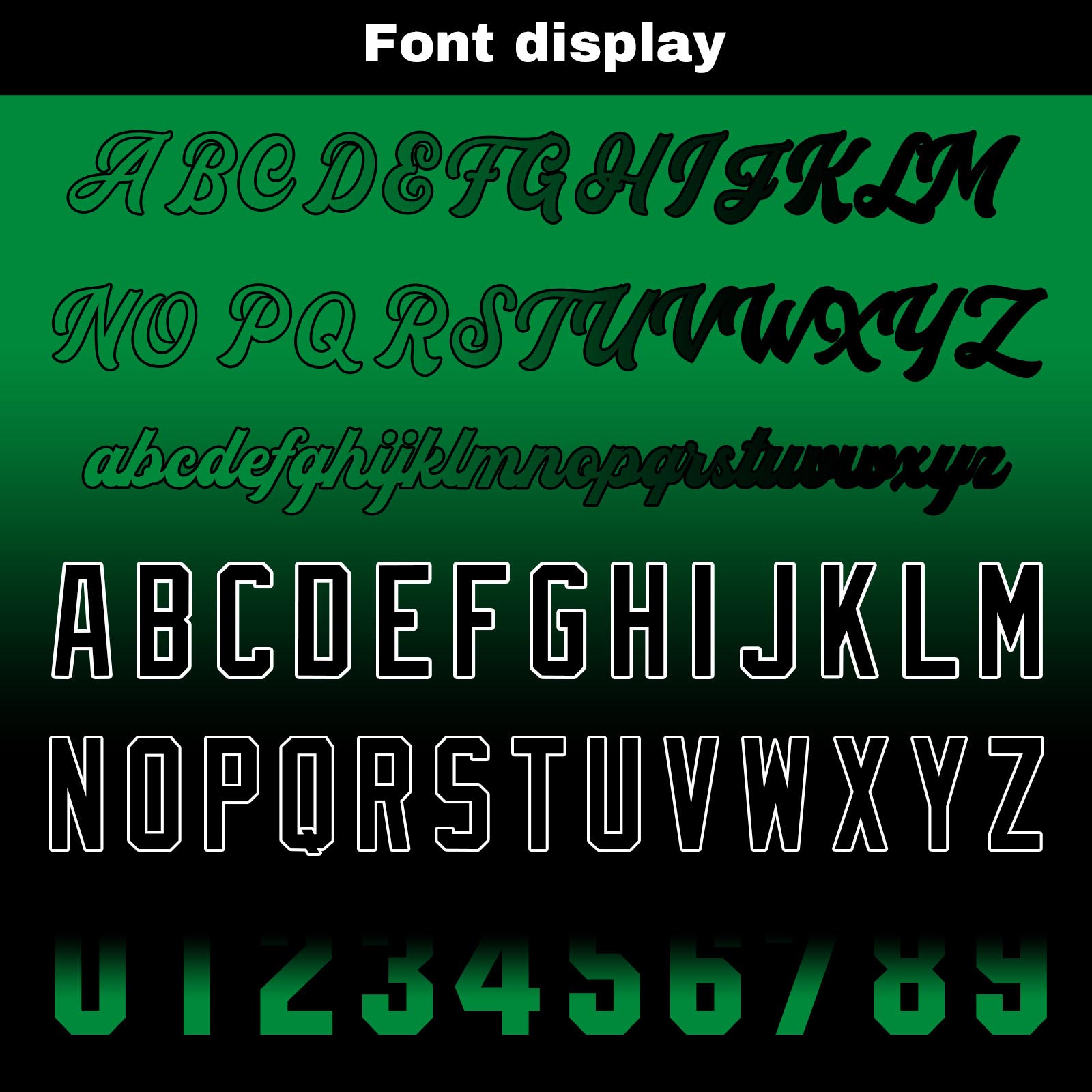 Custom Green&Black Gradient Baseball Jerseys Personalized Name Number Logo