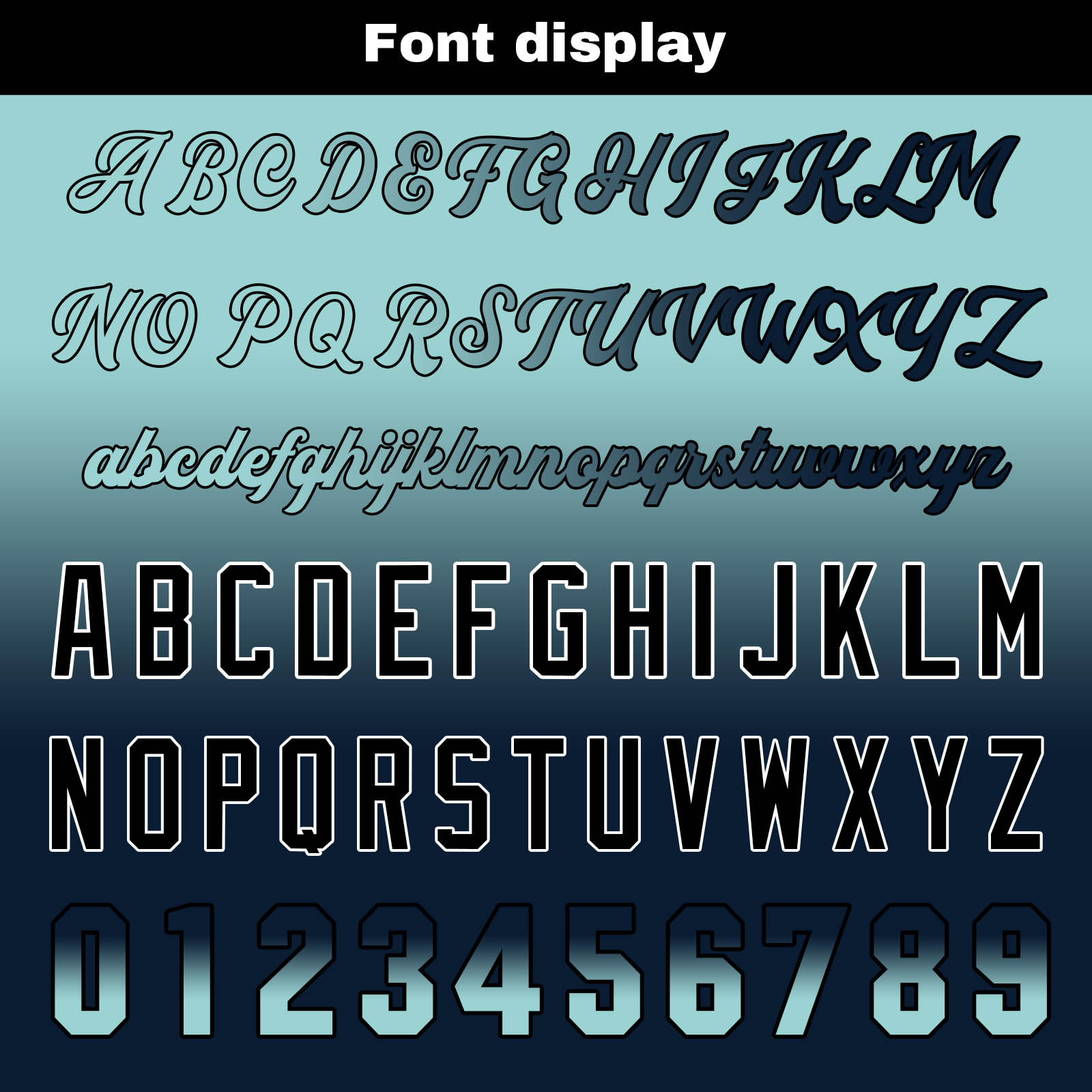 Custom Light Teal&Navy Gradient Baseball Jerseys Personalized Name Number Logo