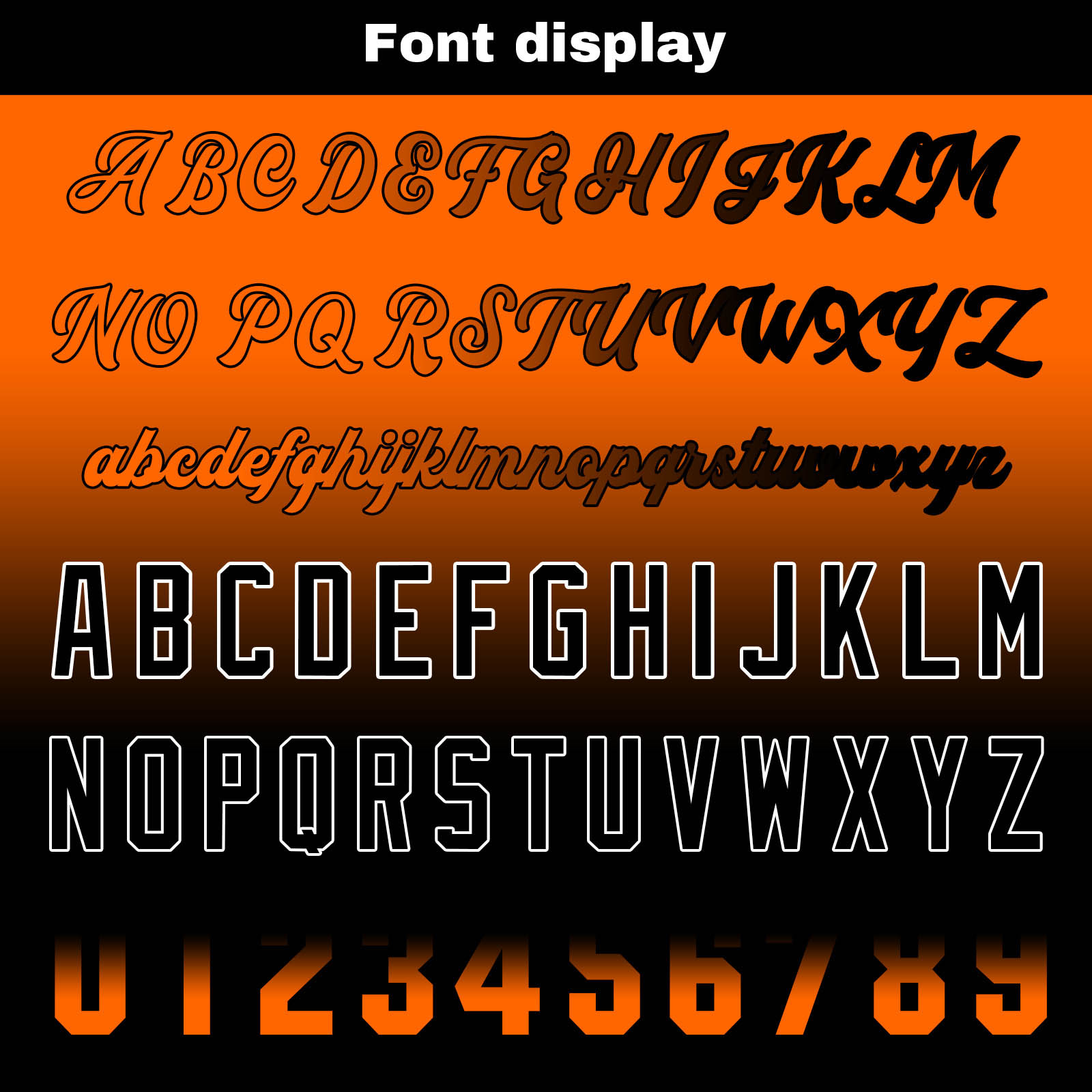 Custom Orange&Black Gradient Baseball Jerseys Personalized Name Number Logo