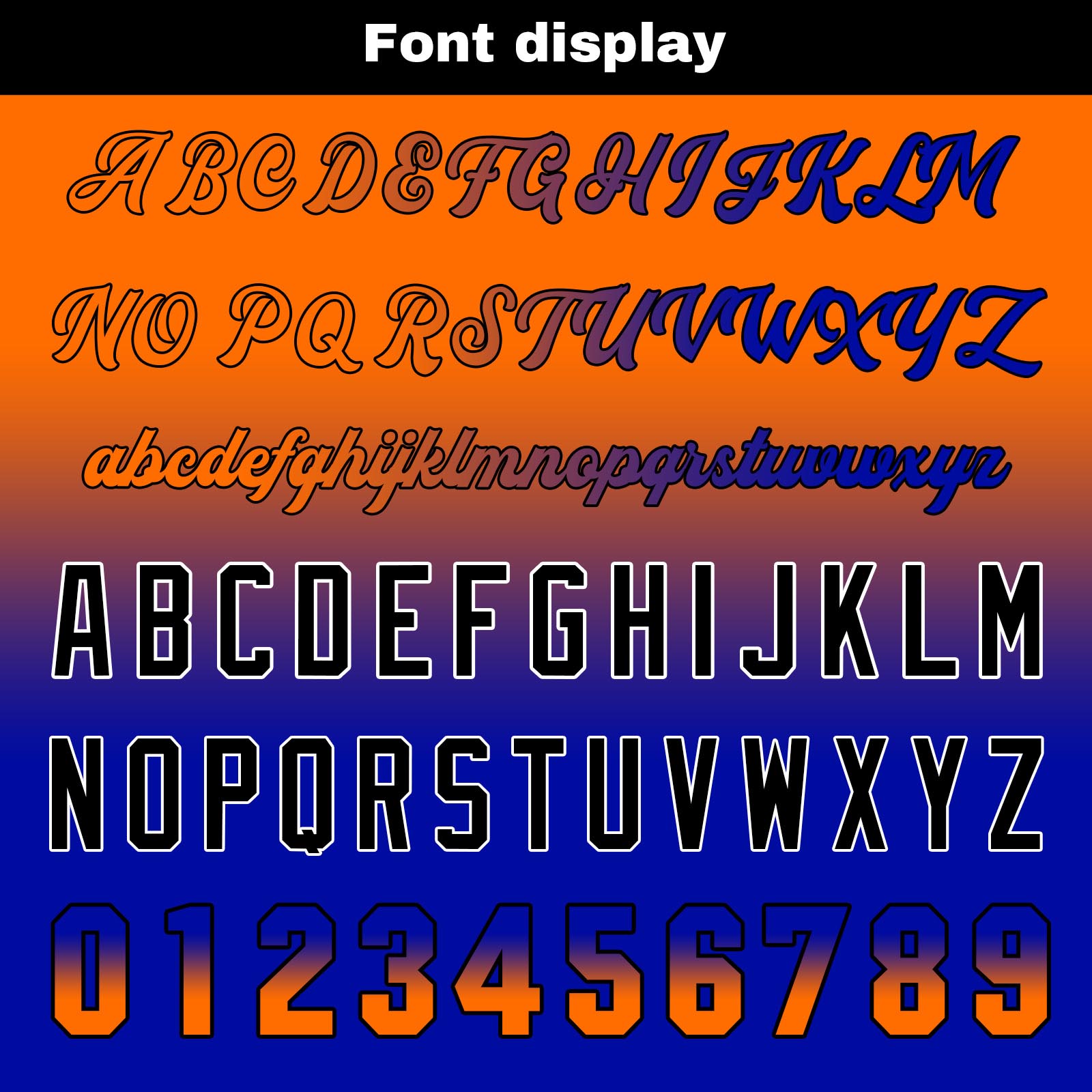 Custom Orange&Royal Gradient Baseball Jerseys Personalized Name Number Logo