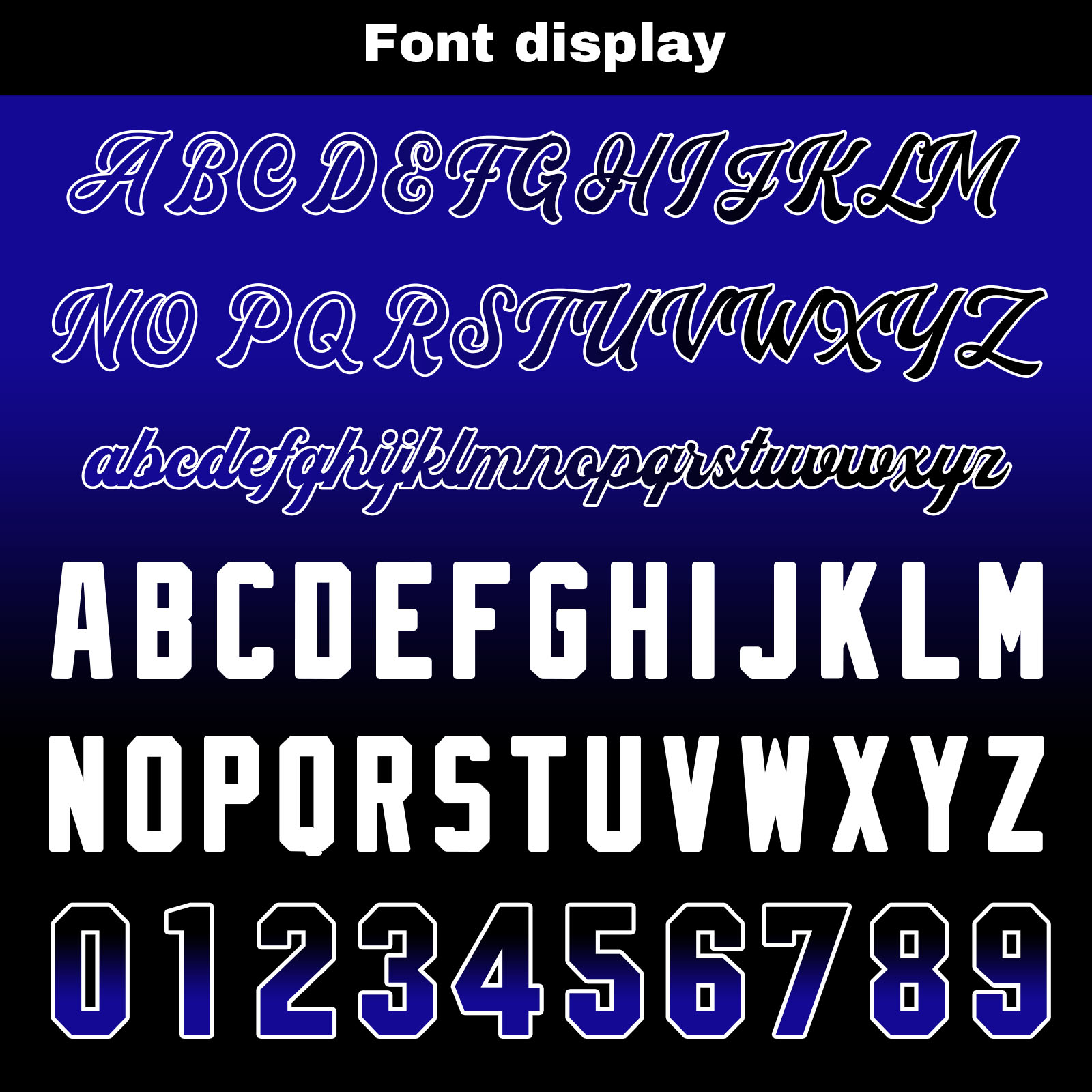 Custom Royal&Black Gradient Baseball Jerseys Personalized Name Number Logo