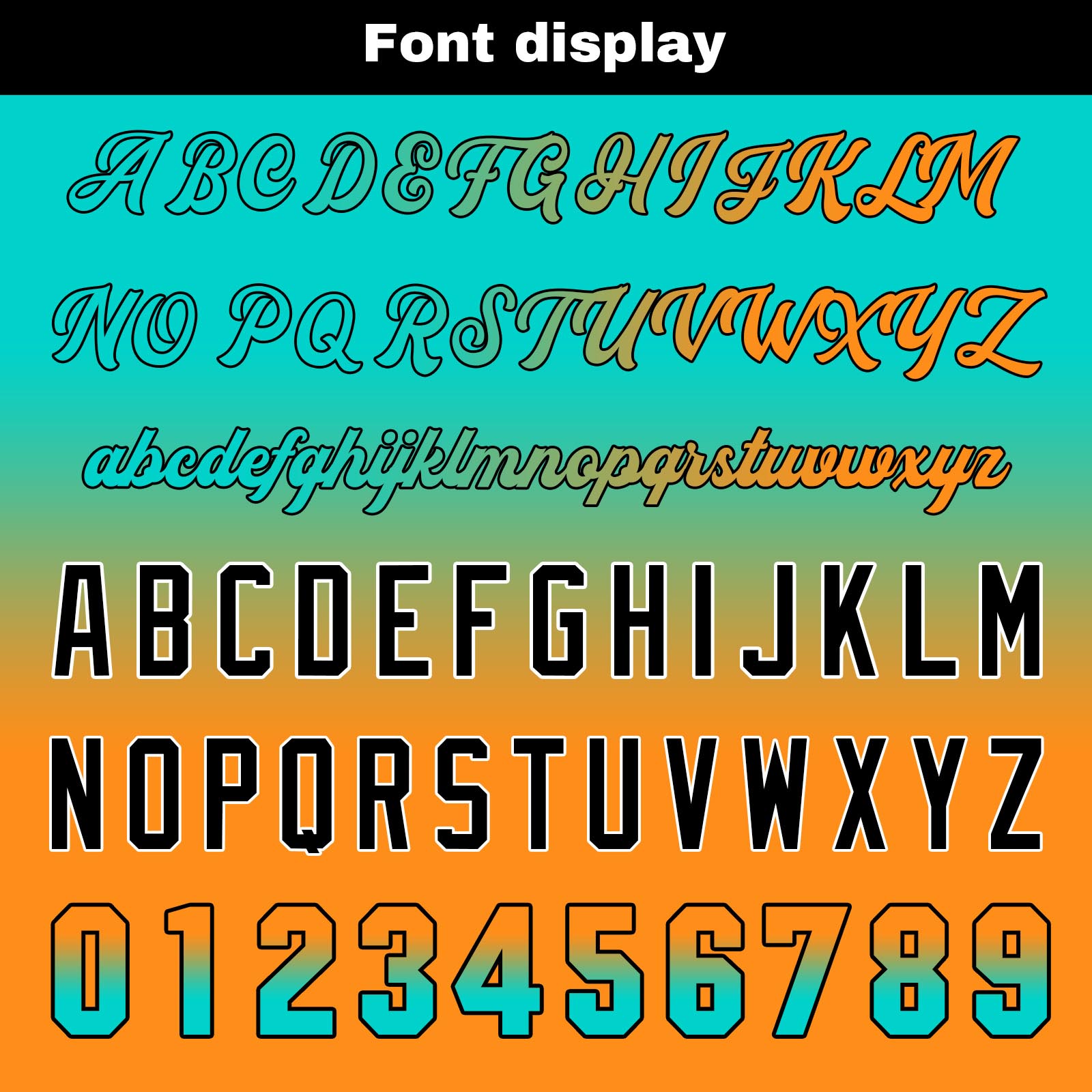 Custom Teal&Orange Gradient Baseball Jerseys Personalized Name Number Logo