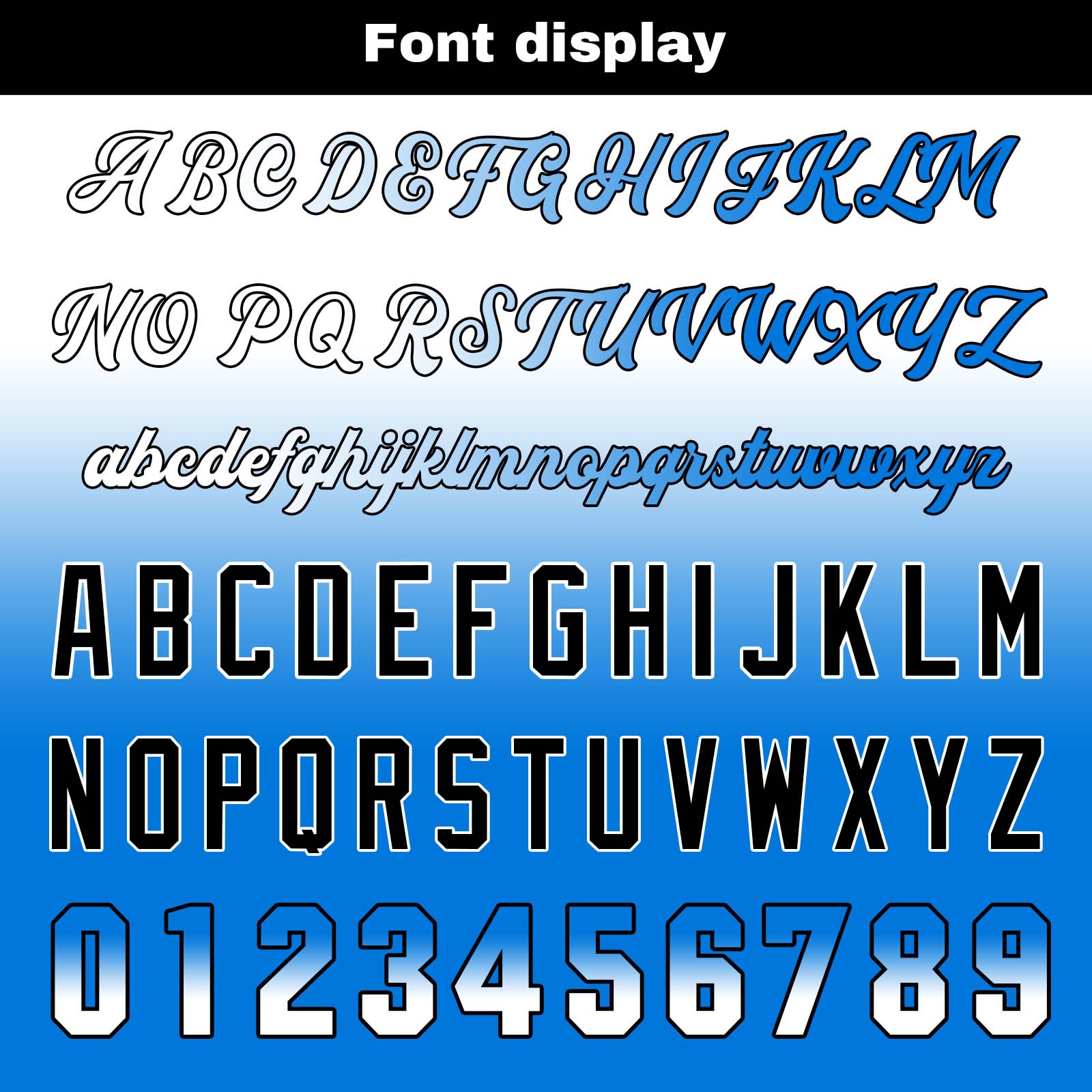 Custom White&Blue Gradient Baseball Jerseys Personalized Name Number Logo