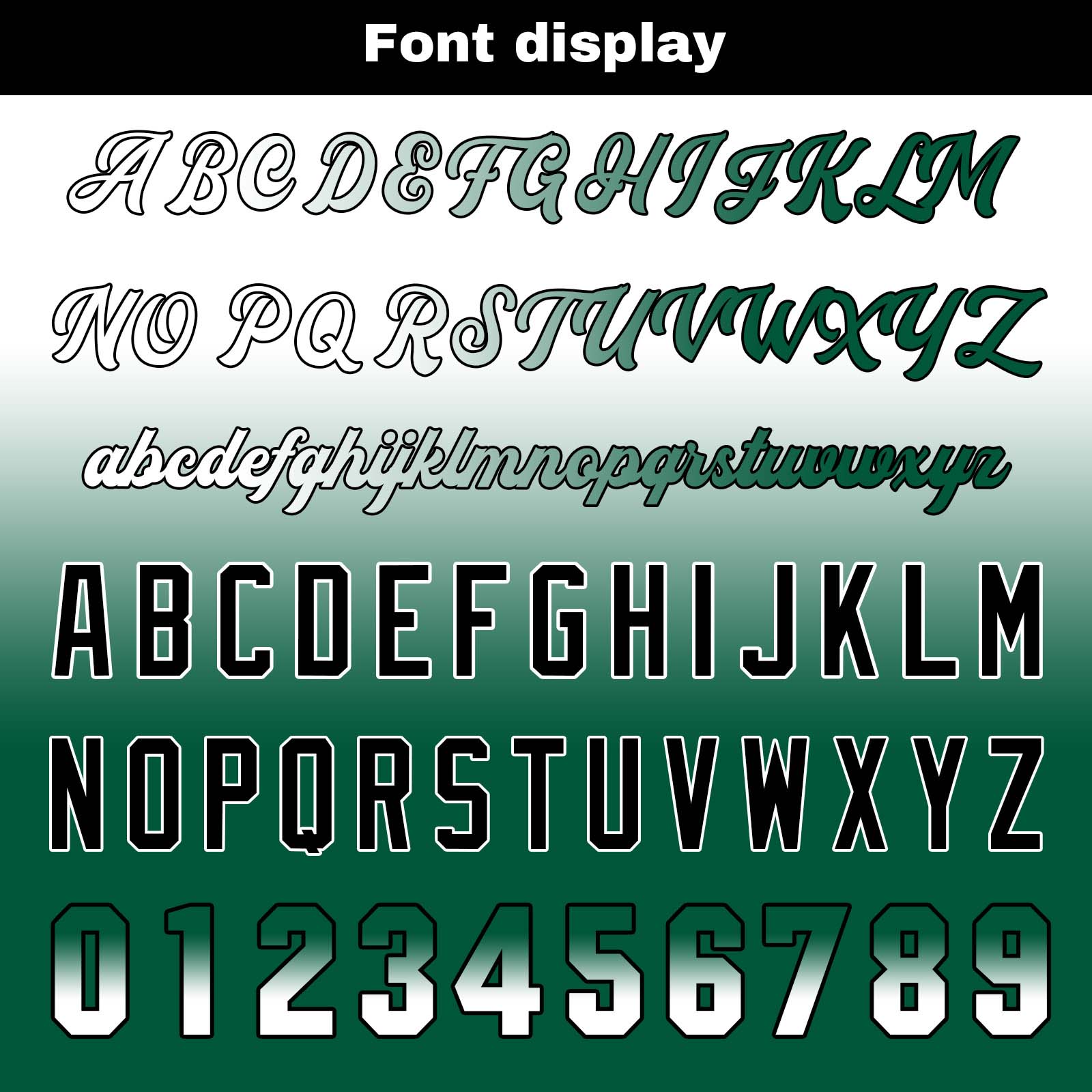 Custom White&Green Gradient Baseball Jerseys Personalized Name Number Logo