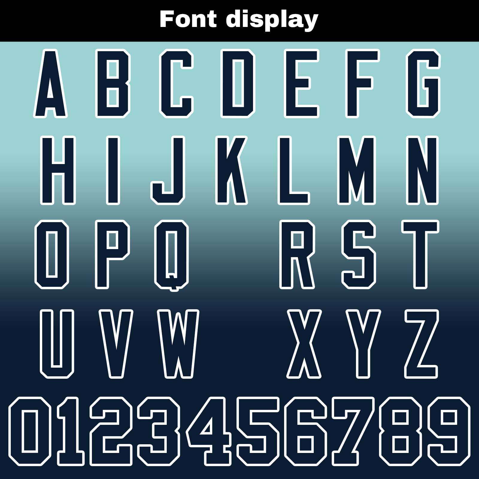 Custom Light Teal&Navy Gradient Football Jerseys Personalized Name Number Logo