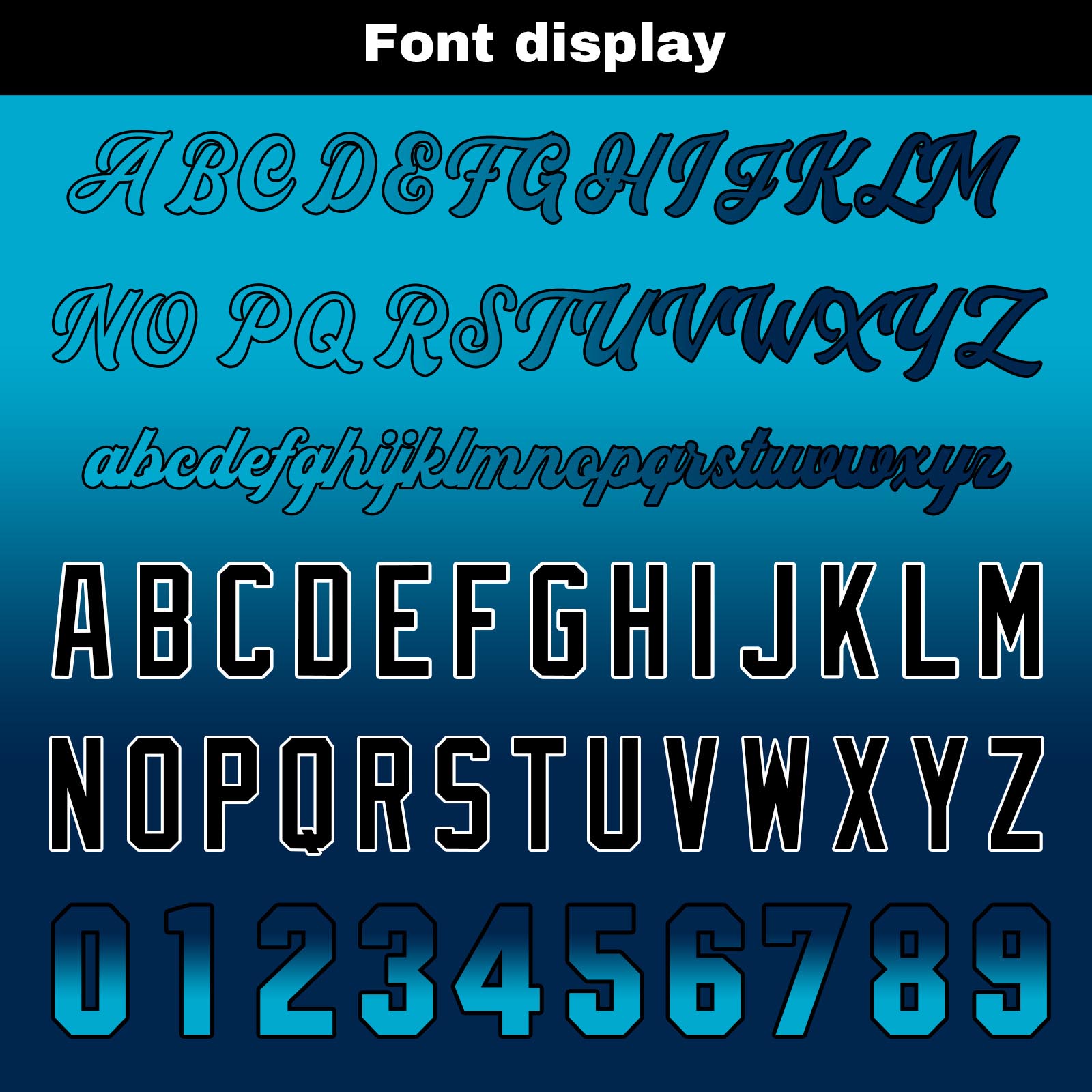 Custom Aqua&Dark Blue Gradient Baseball Jerseys Personalized Name Number Logo