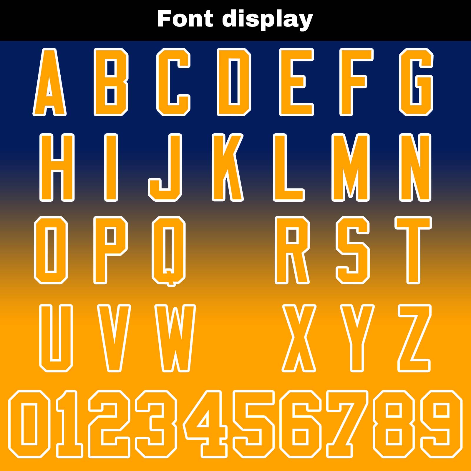 Custom Navy&Orange Gradient Football Jerseys Personalized Name Number Logo