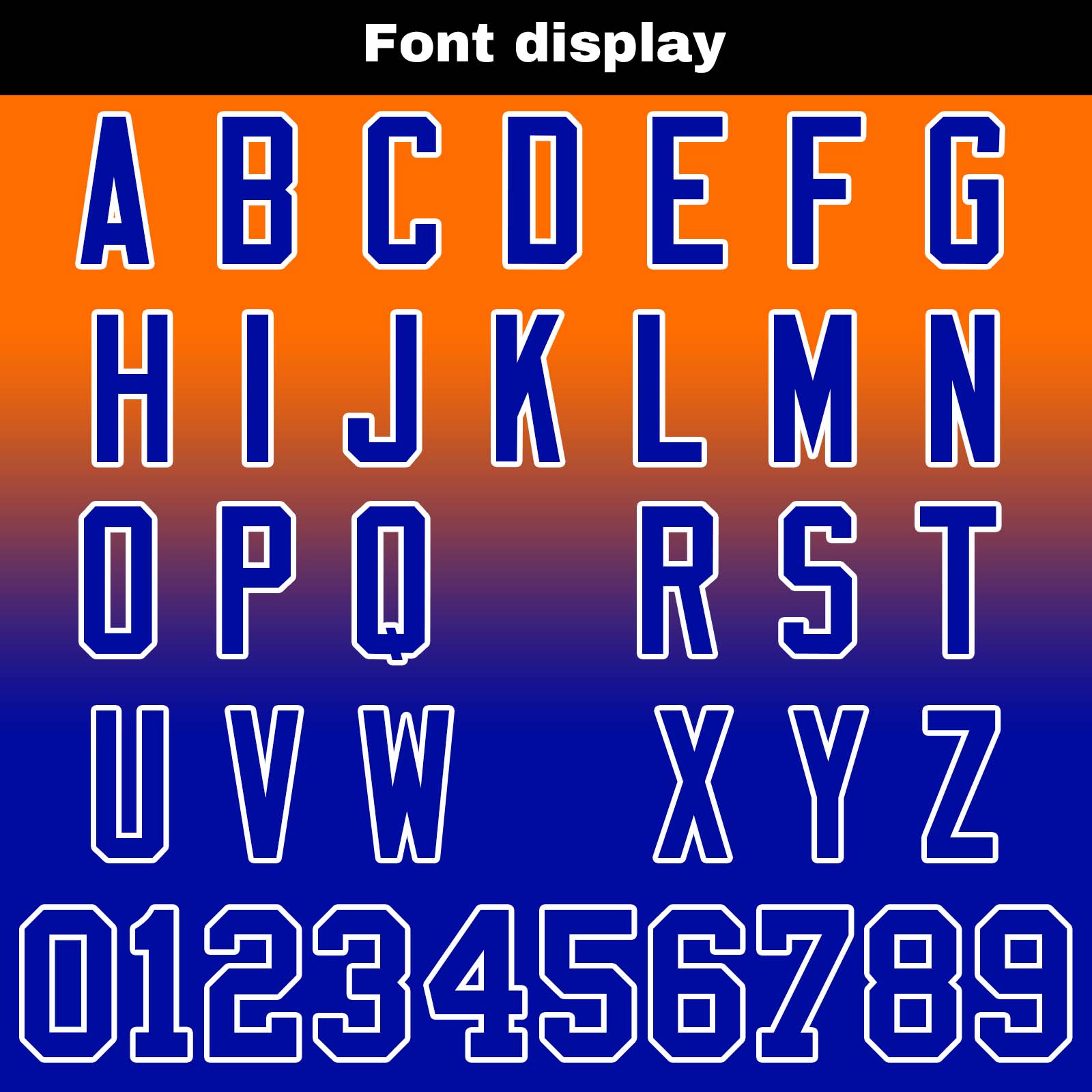 Custom Orange&Royal Reversible Football Jersey Personalized Gradient Football Shirts for Men Printed Team Name Number Logo