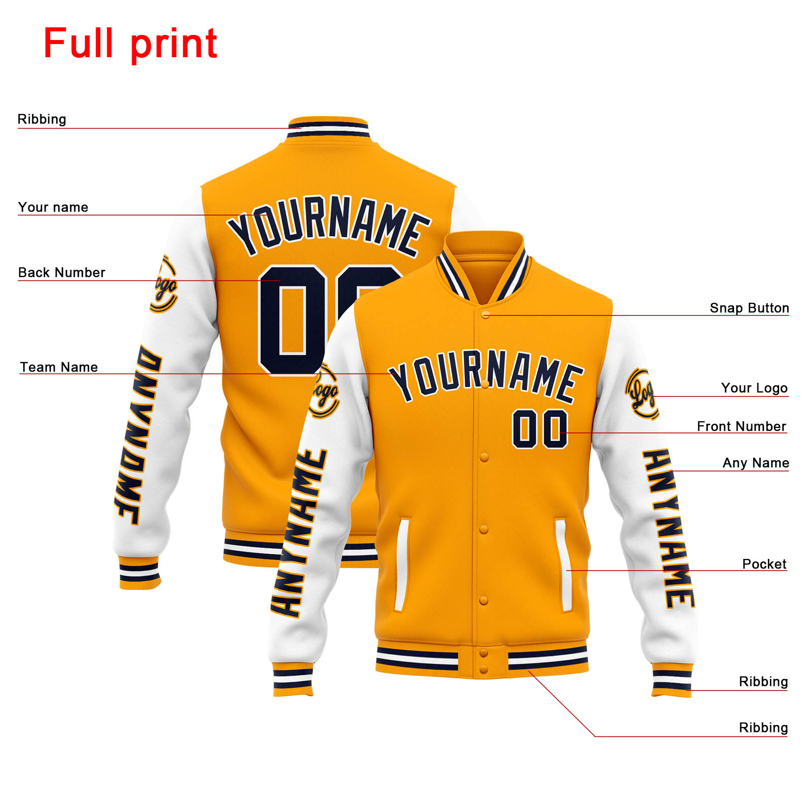 Custom Orange White Varsity Jacket for Men Women and Youth with Personalized Letterman Jacket 