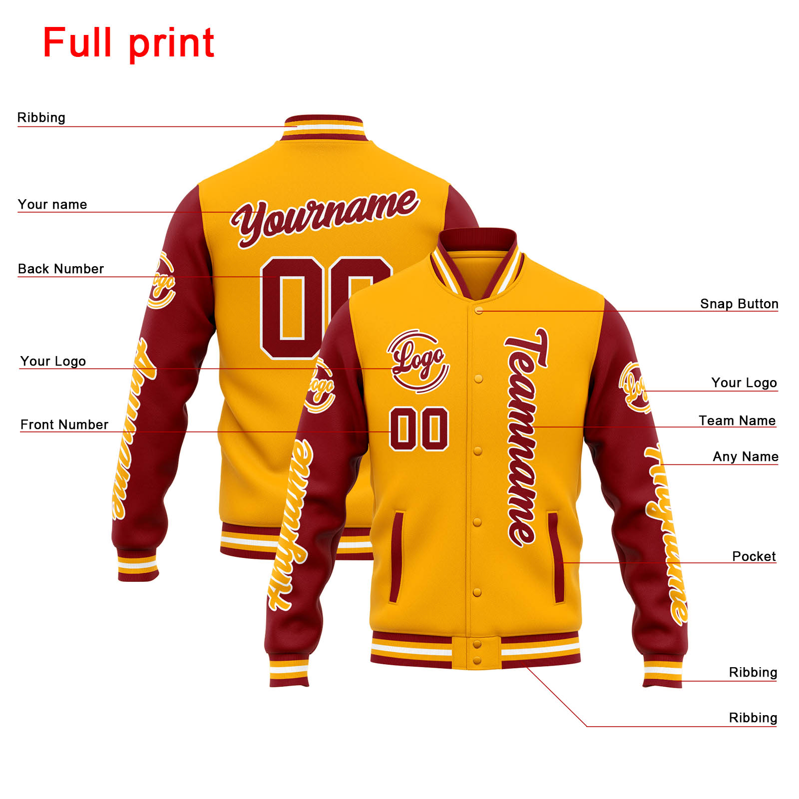 Custom Orange Red Varsity Jacket for Men Women and Youth with Personalized Letterman Jacket 