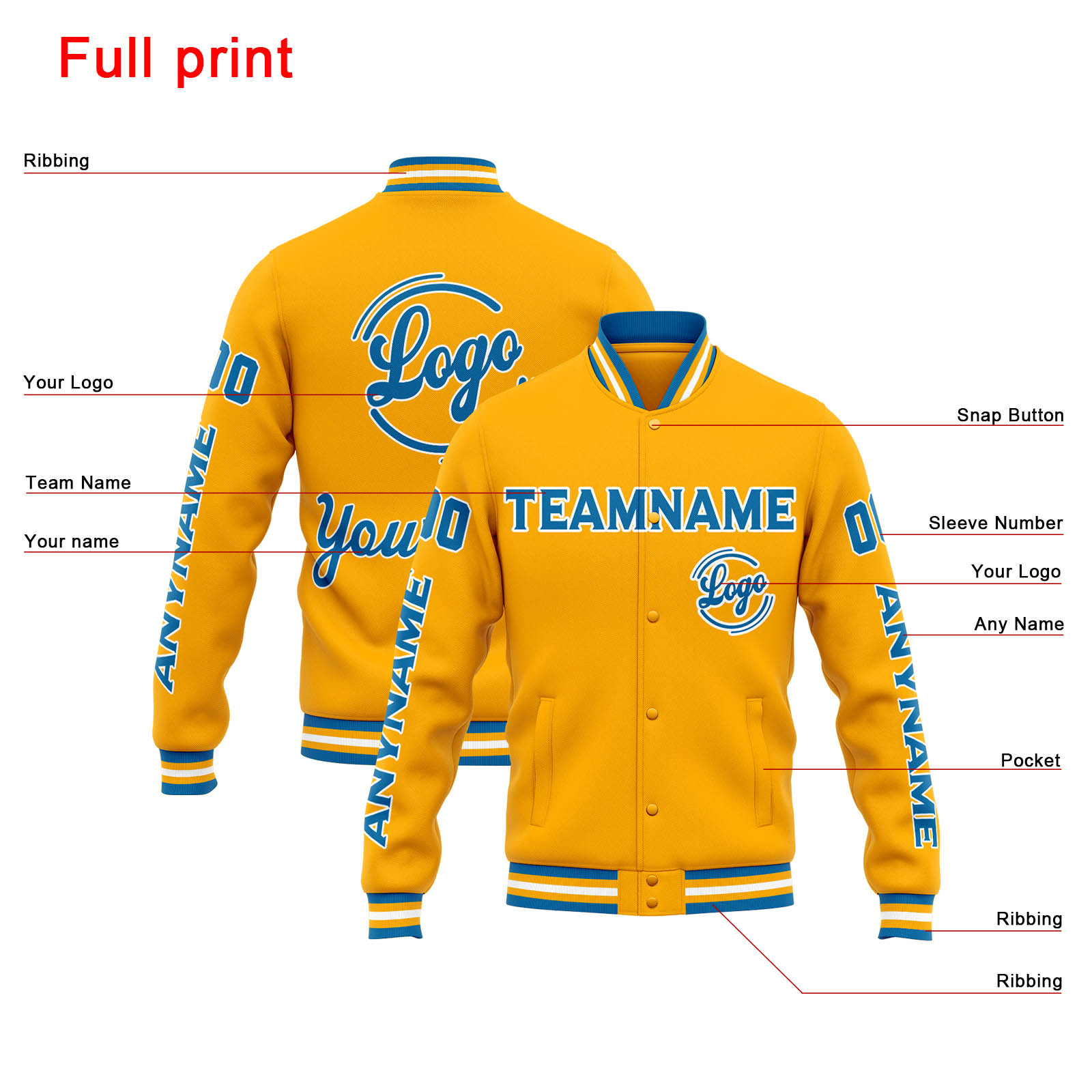 Custom Orange Blue Varsity Jacket for Men Women and Youth with Personalized Letterman Jacket 