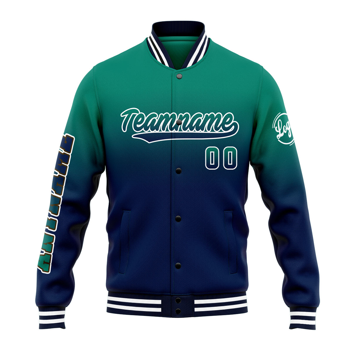 Custom Green&Navy Varsity Jacket for Men Women and Youth with Personalized Letterman Jacket 